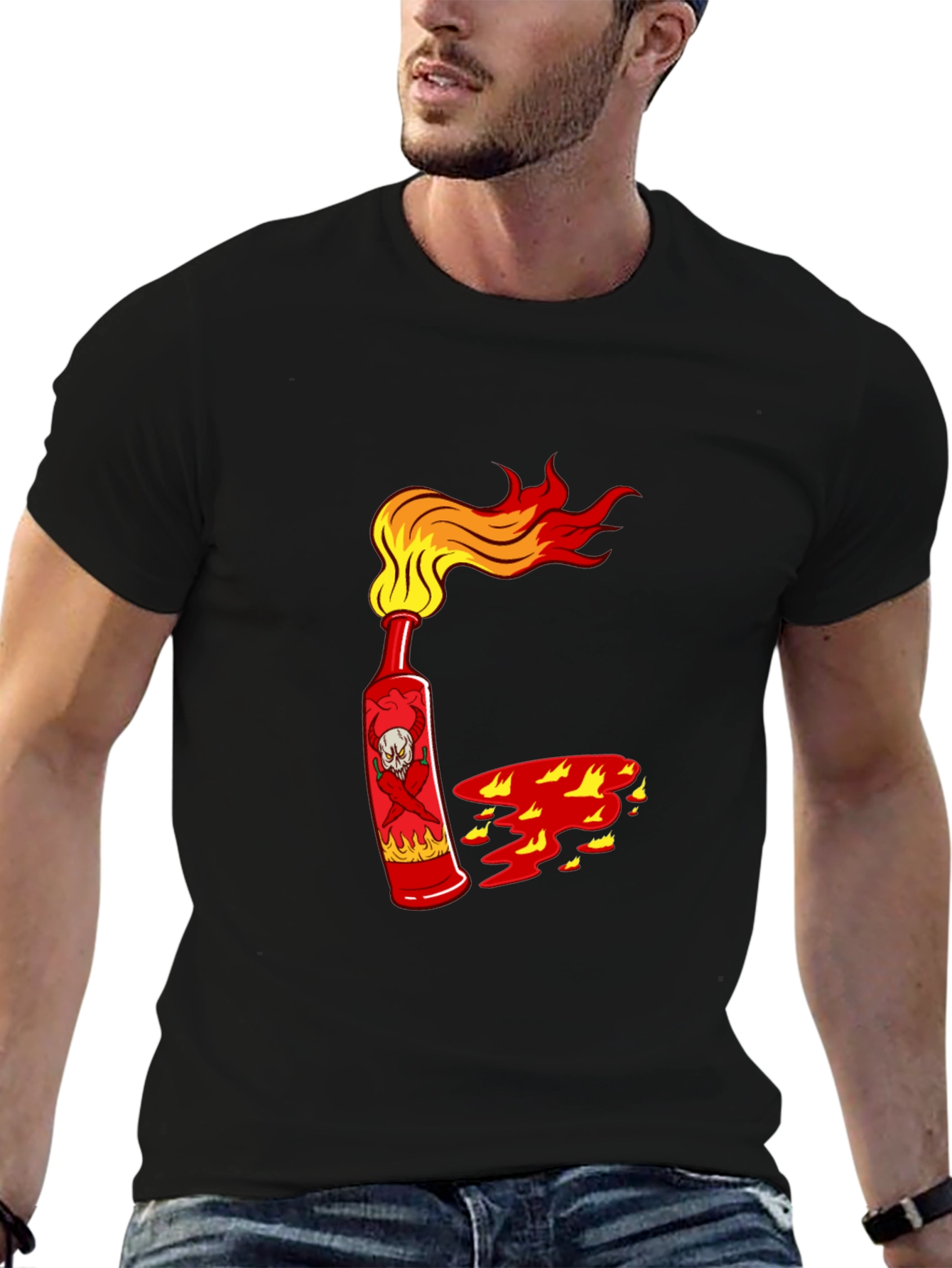 Spicy Skull Hot Sauce Black T-Shirt