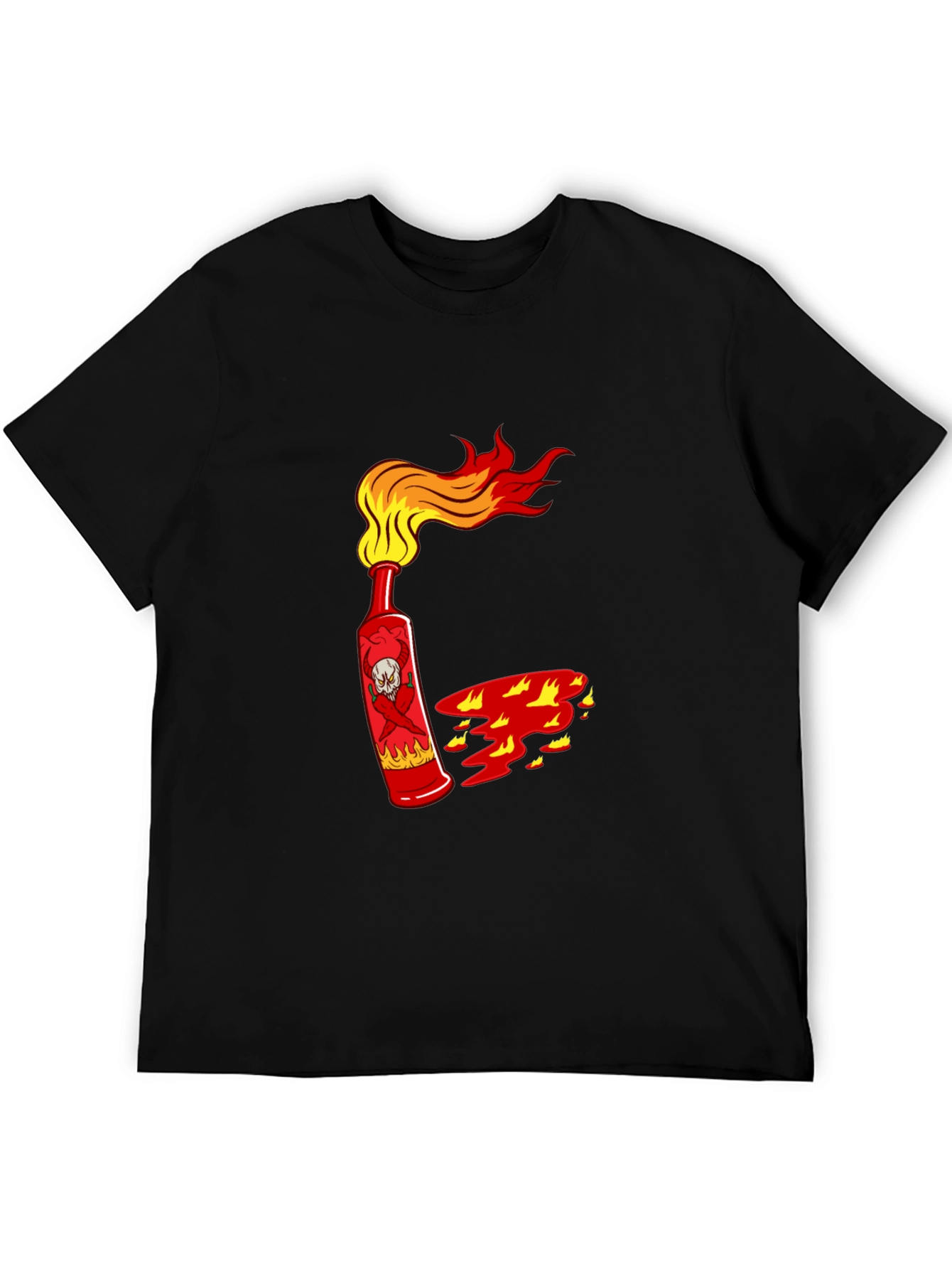 Spicy Skull Hot Sauce Black T-Shirt