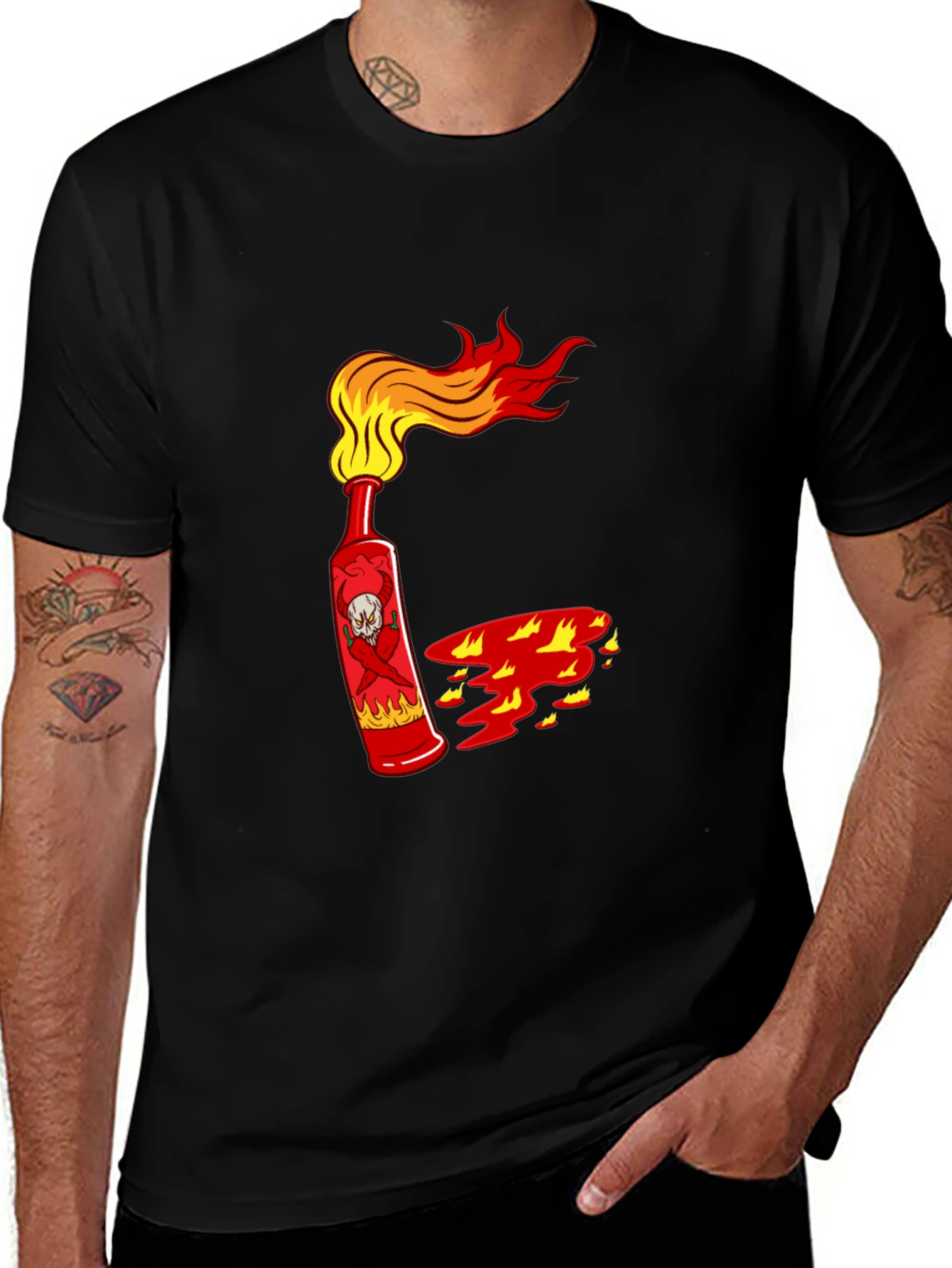 Spicy Skull Hot Sauce Black T-Shirt