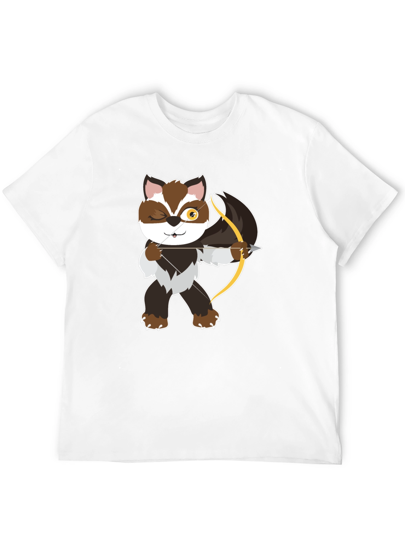 Archer Raccoon Graphic Tee - Stylish Black T-Shirt
