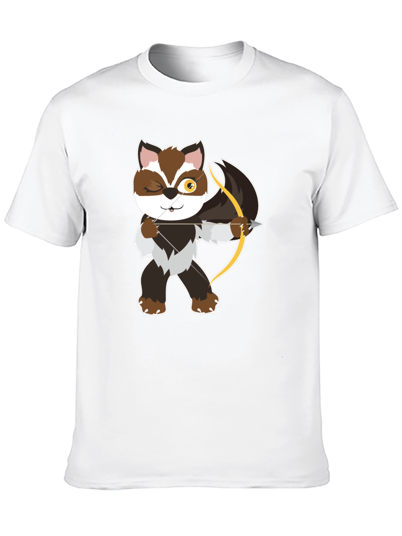 Archer Raccoon Graphic Tee - Stylish Black T-Shirt
