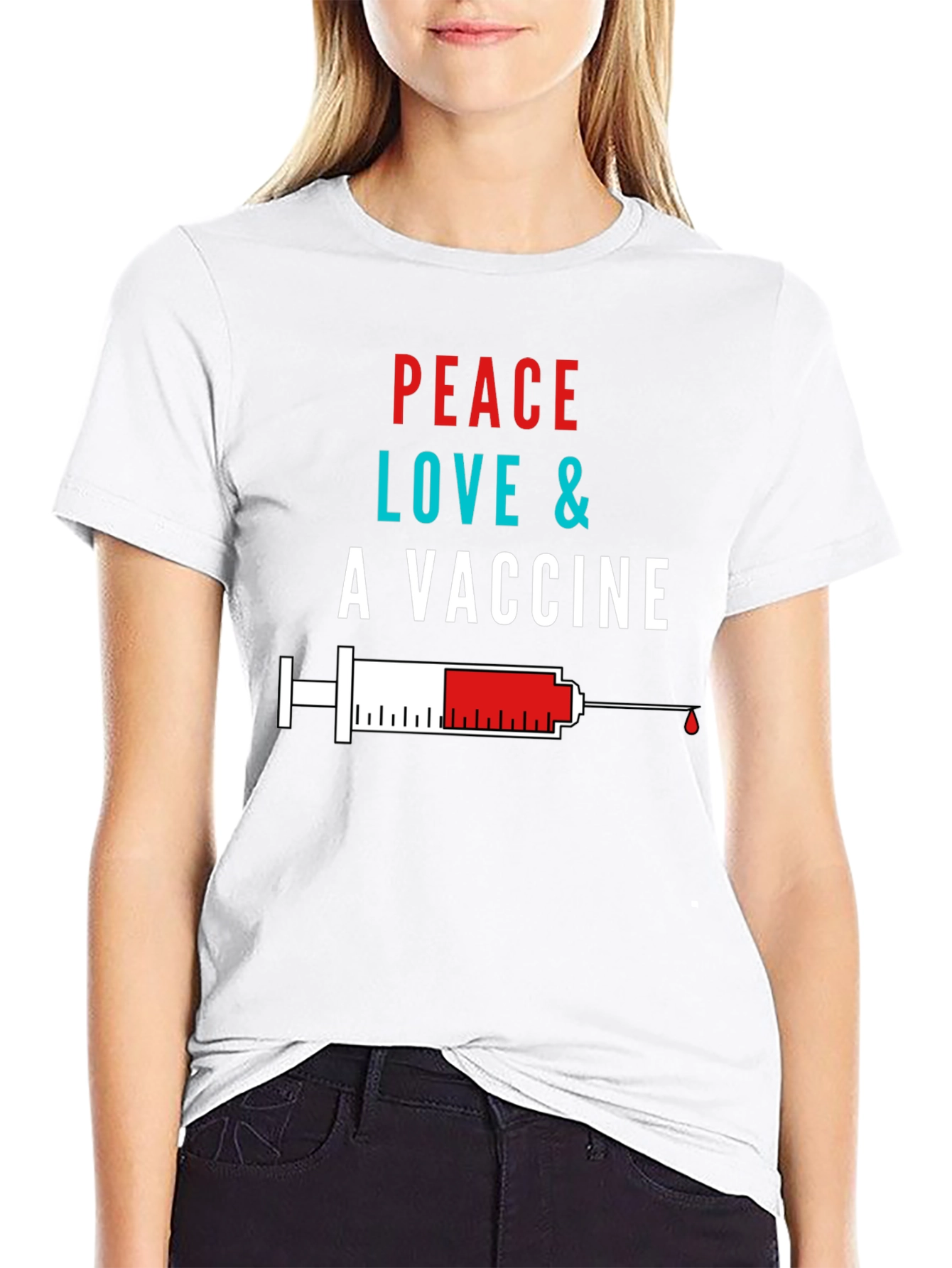 Peace Love & A Vaccine Graphic Tee