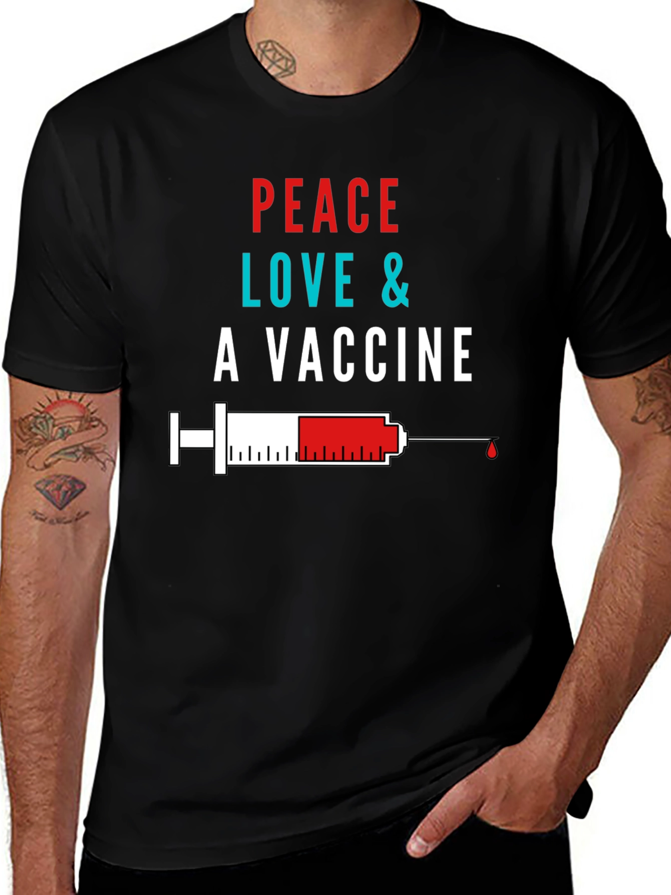 Peace Love & A Vaccine Graphic Tee