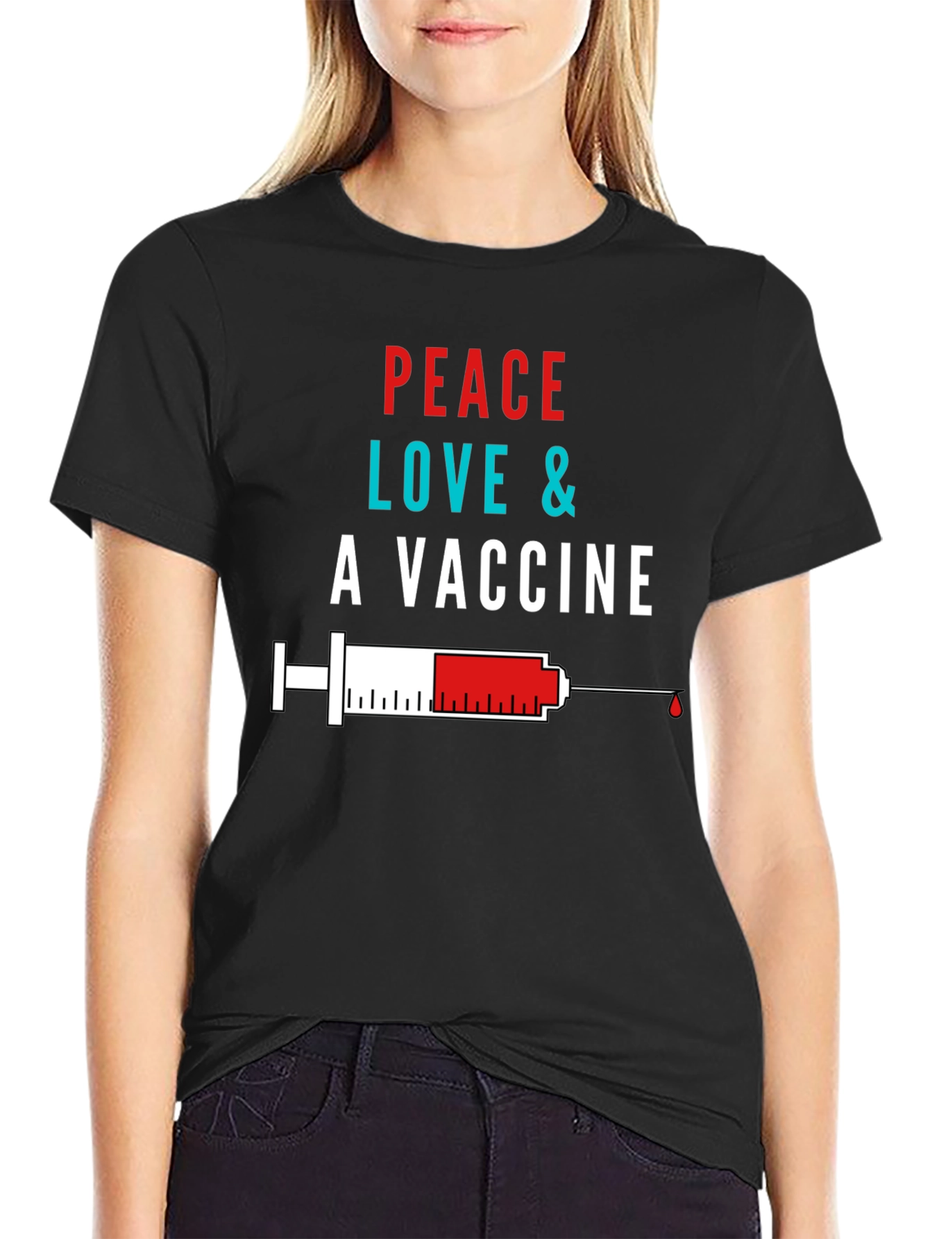 Peace Love & A Vaccine Graphic Tee