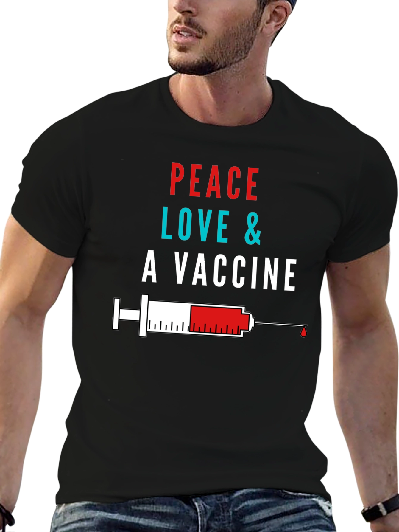 Peace Love & A Vaccine Graphic Tee