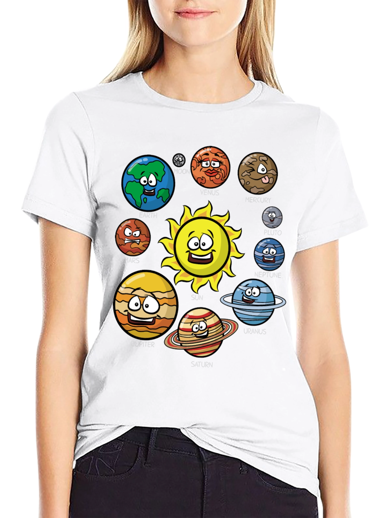 Cartoon Solar System T-Shirt - Planets