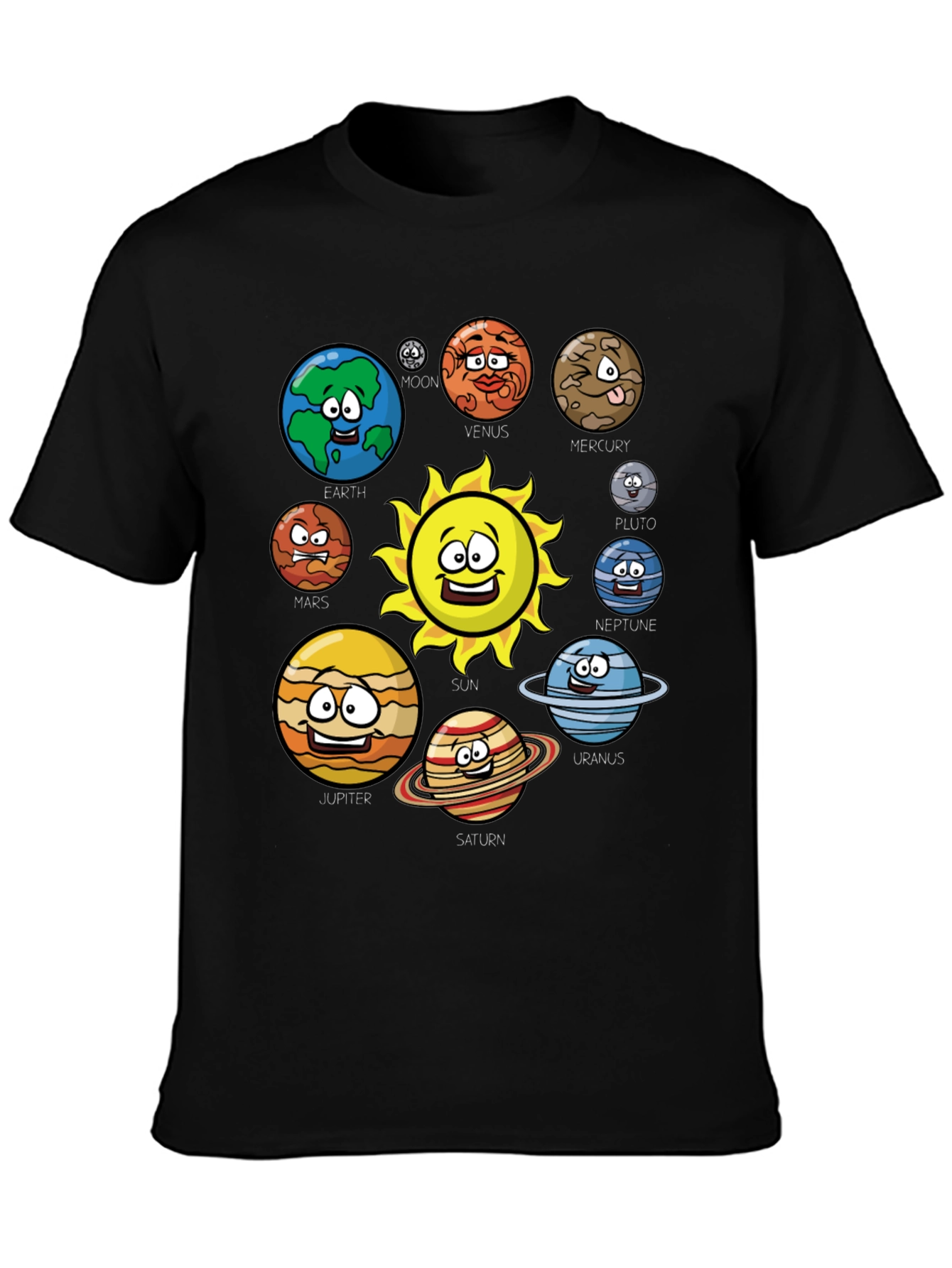 Cartoon Solar System T-Shirt - Planets