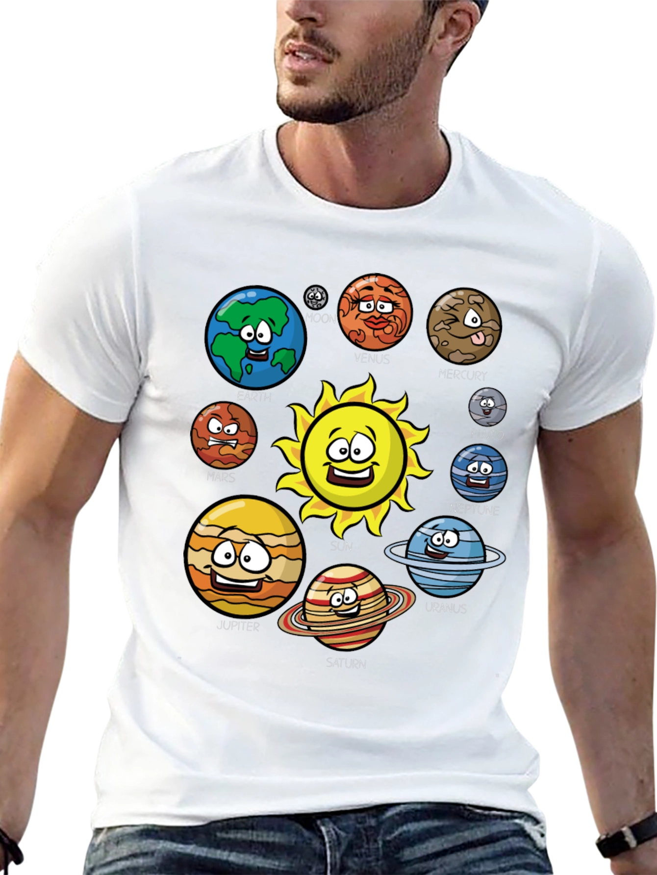 Cartoon Solar System T-Shirt - Planets