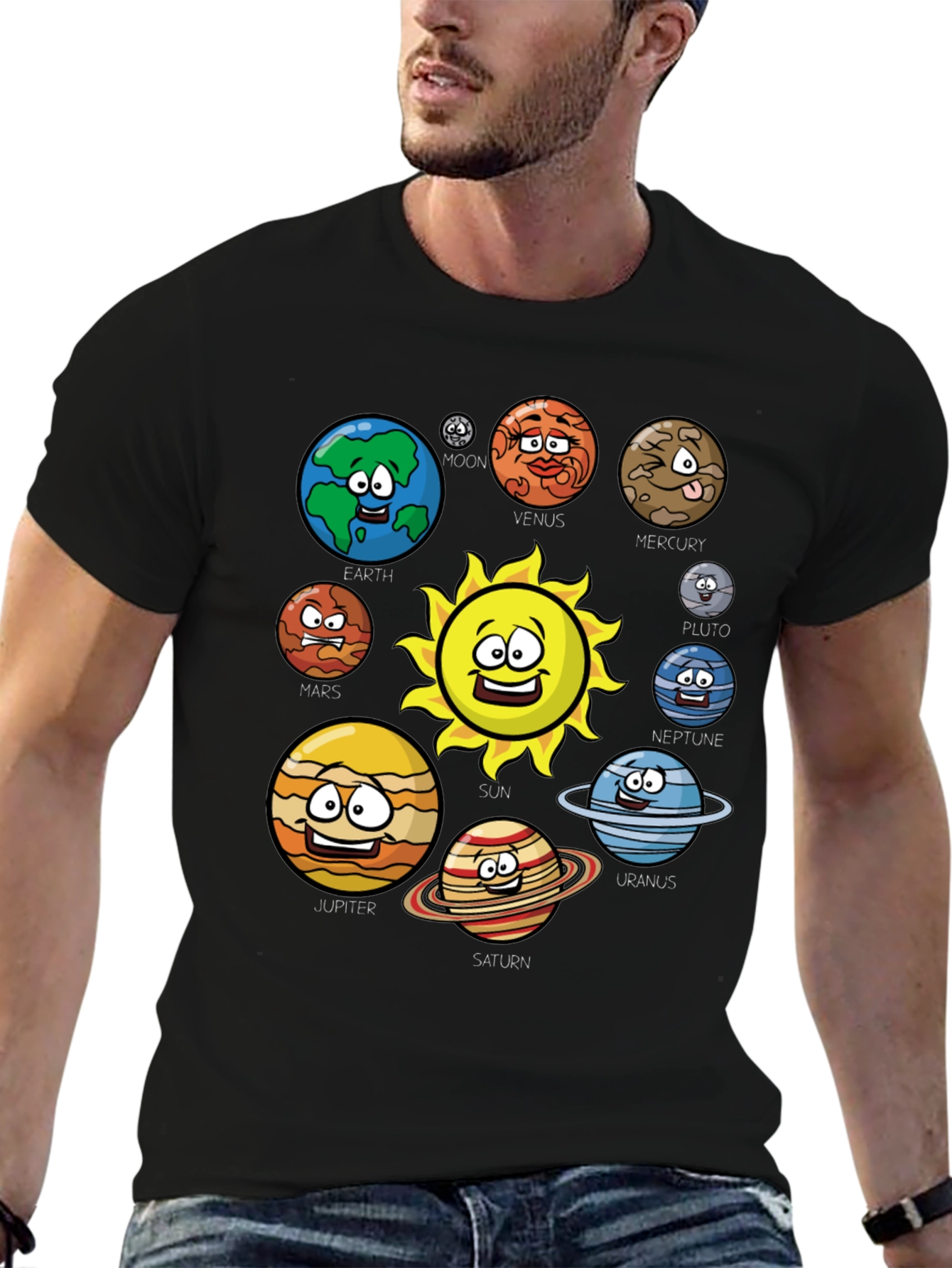 Cartoon Solar System T-Shirt - Planets