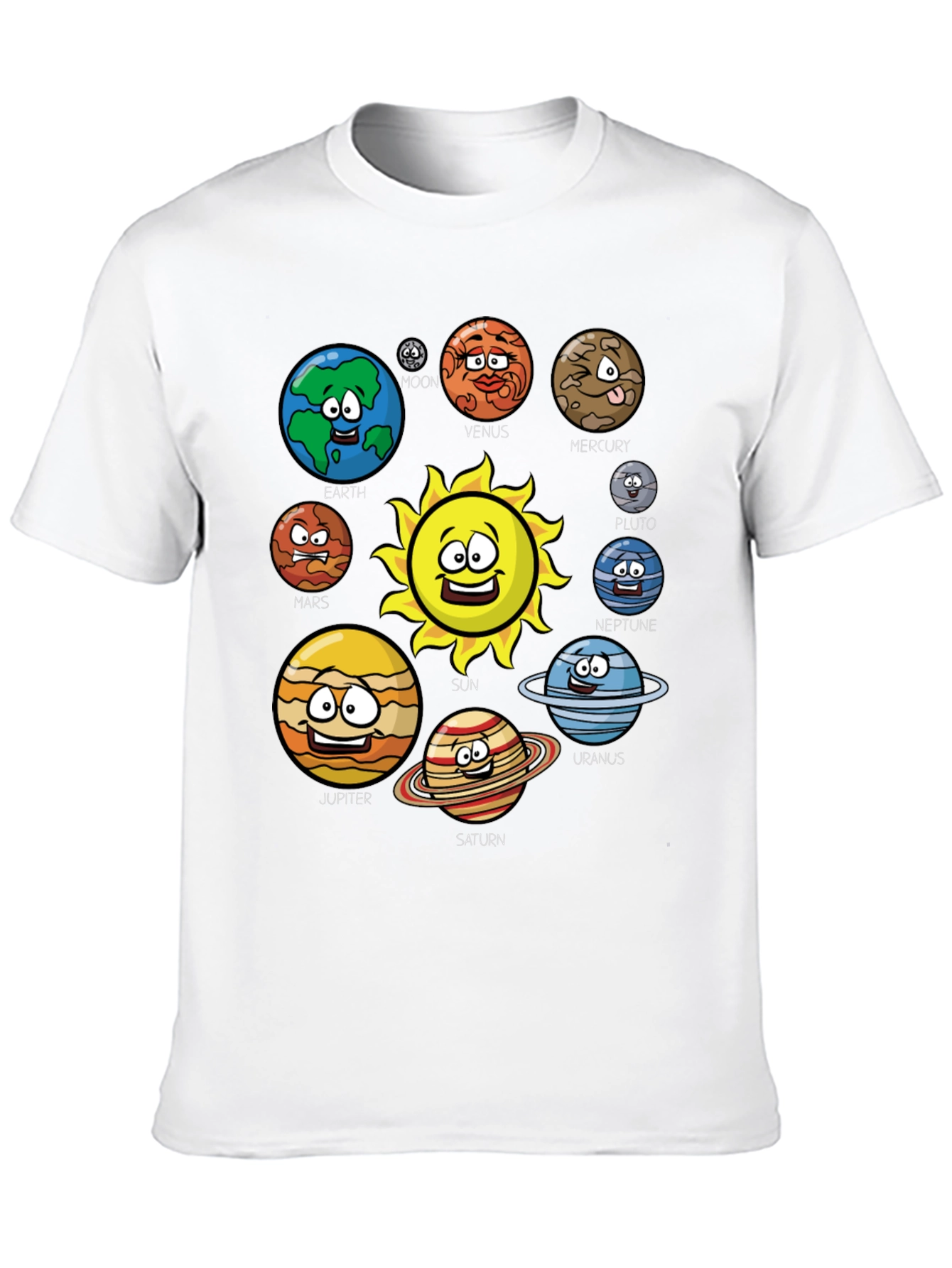Cartoon Solar System T-Shirt - Planets