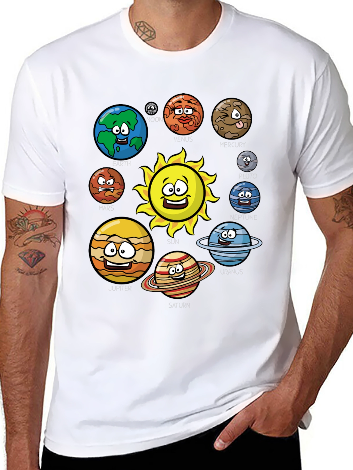 Cartoon Solar System T-Shirt - Planets