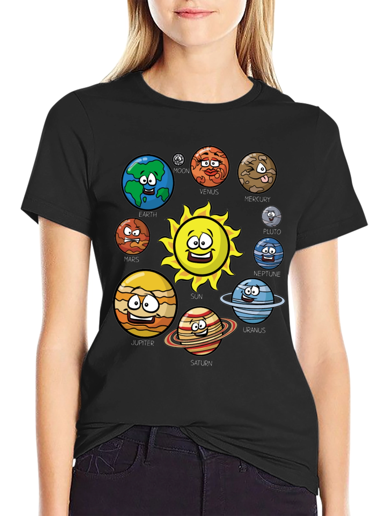 Cartoon Solar System T-Shirt - Planets