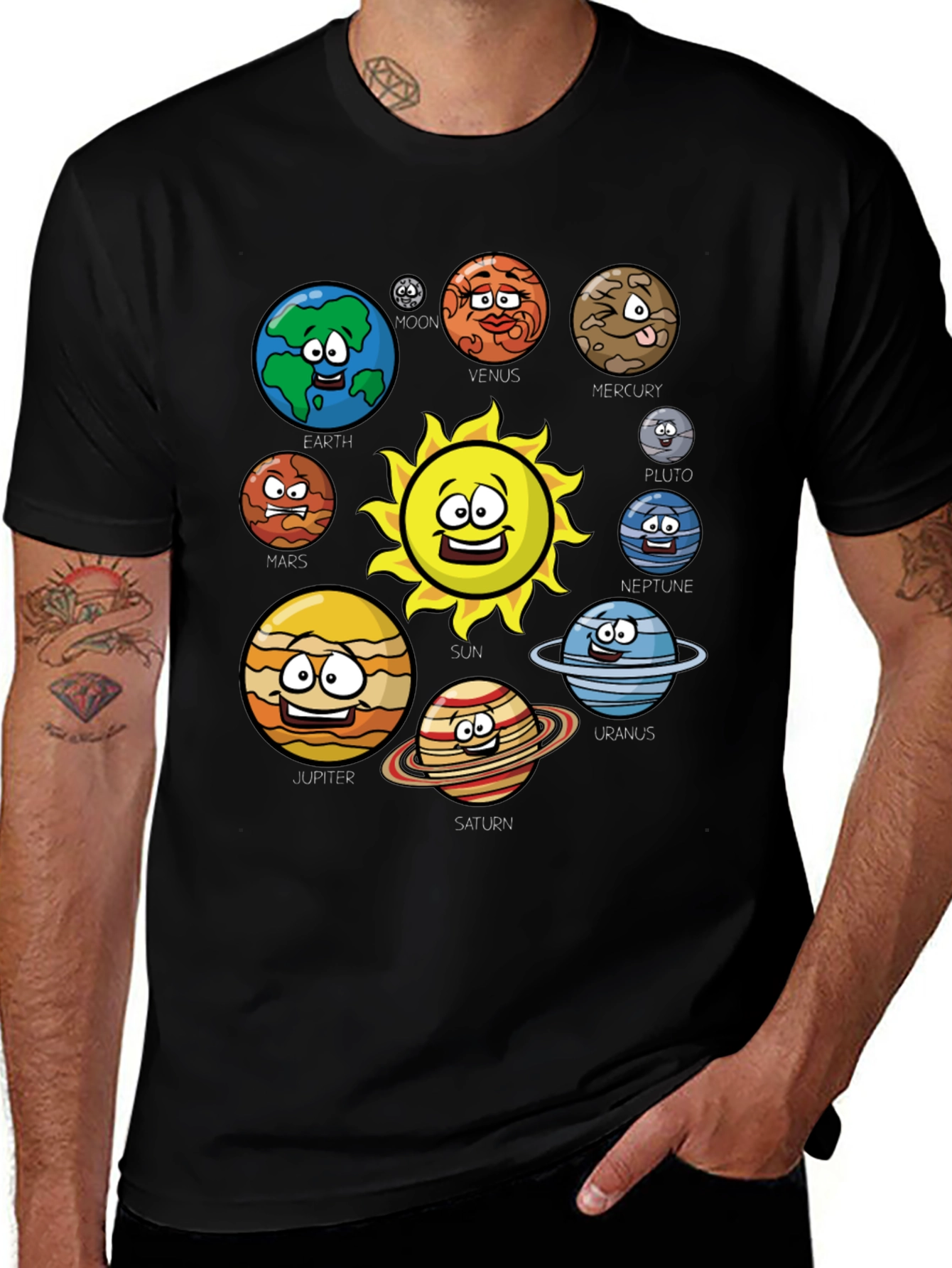 Cartoon Solar System T-Shirt - Planets