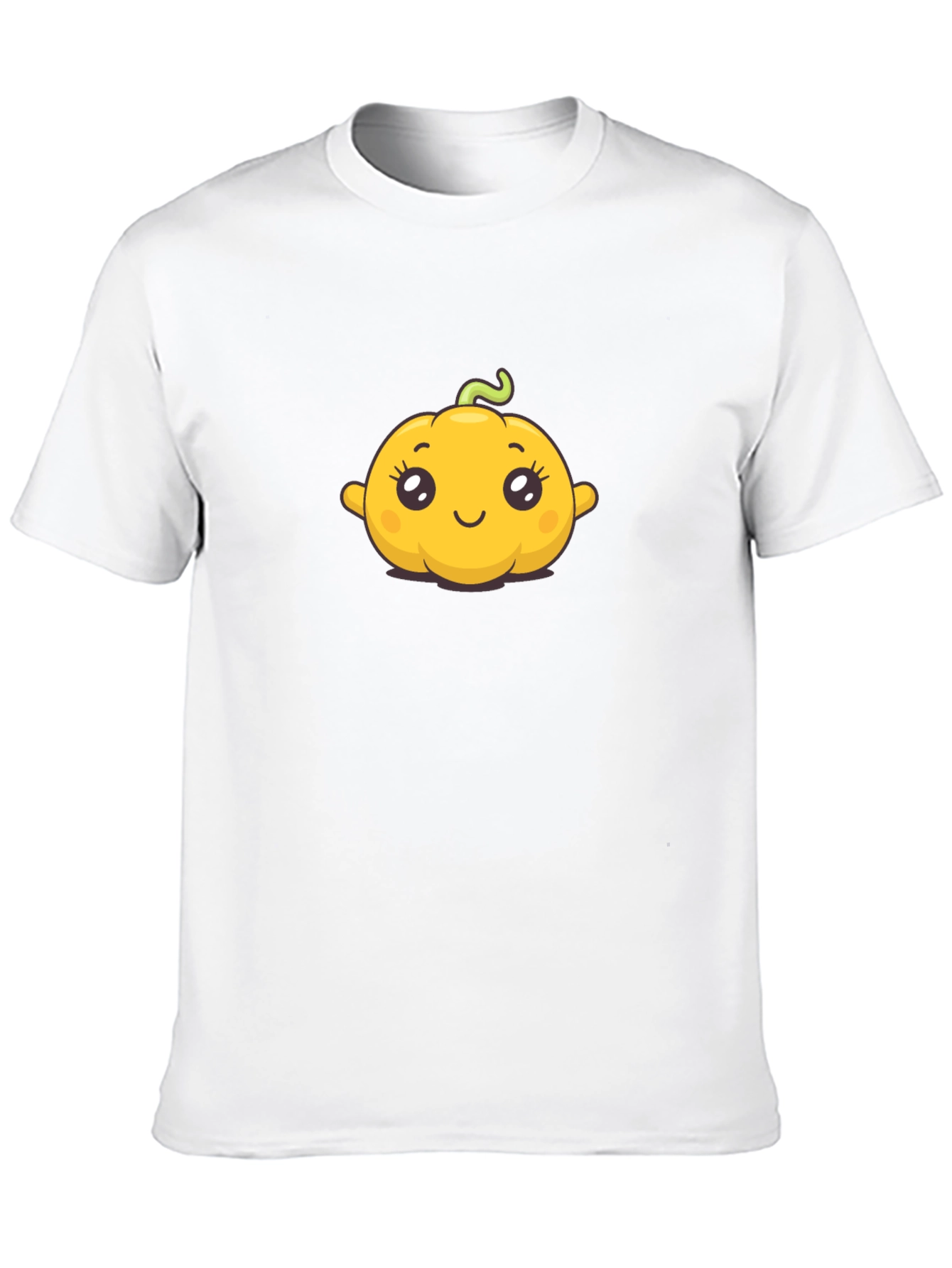Cute Pumpkin Graphic Tee - Black Cotton T-Shirt