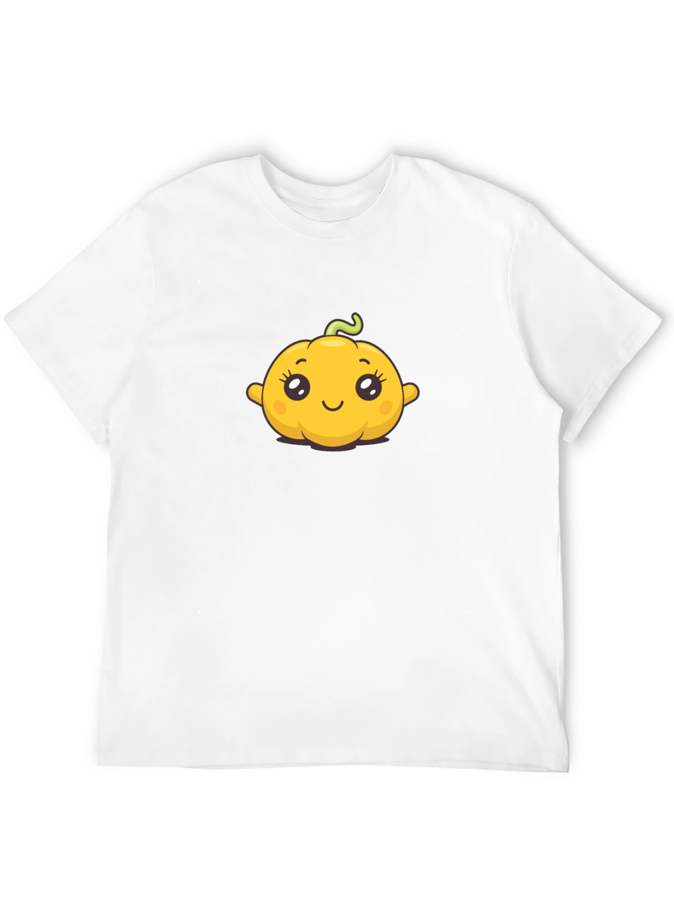 Cute Pumpkin Graphic Tee - Black Cotton T-Shirt