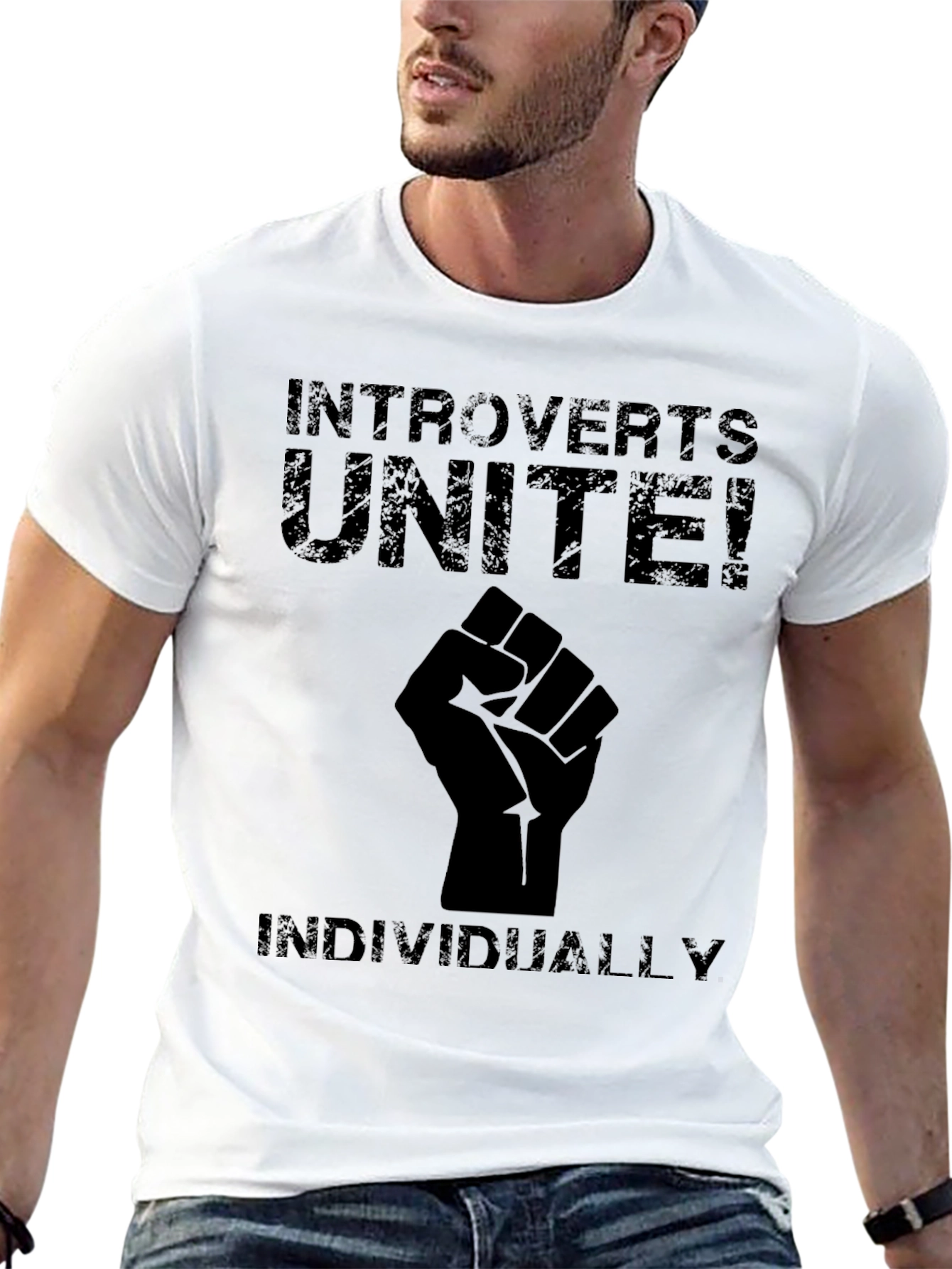 Introverts Unite! T-Shirt - Individually Funny Slogan Tee