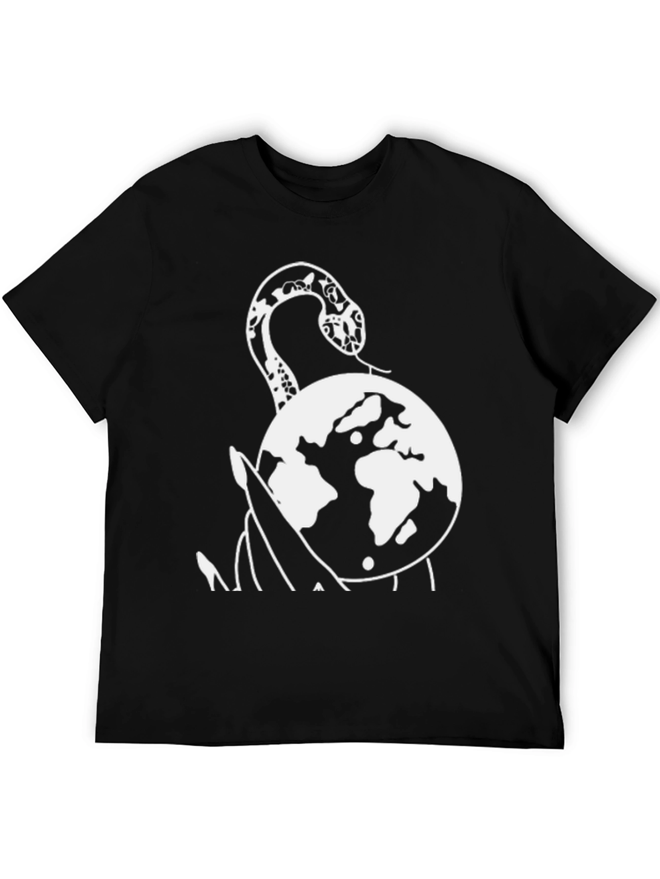 Snake & Globe Graphic Tee - Black