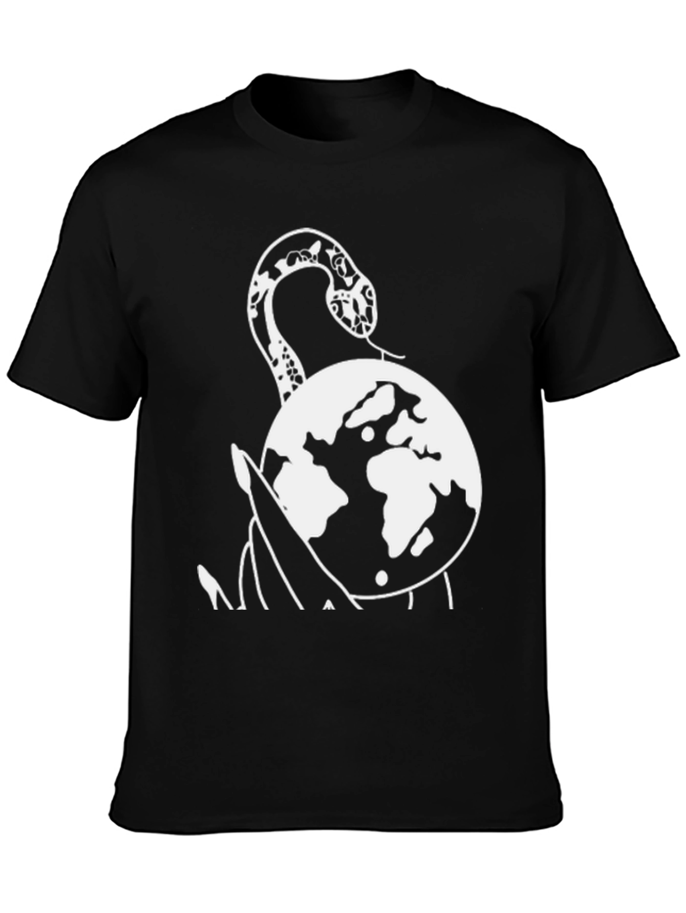 Snake & Globe Graphic Tee - Black
