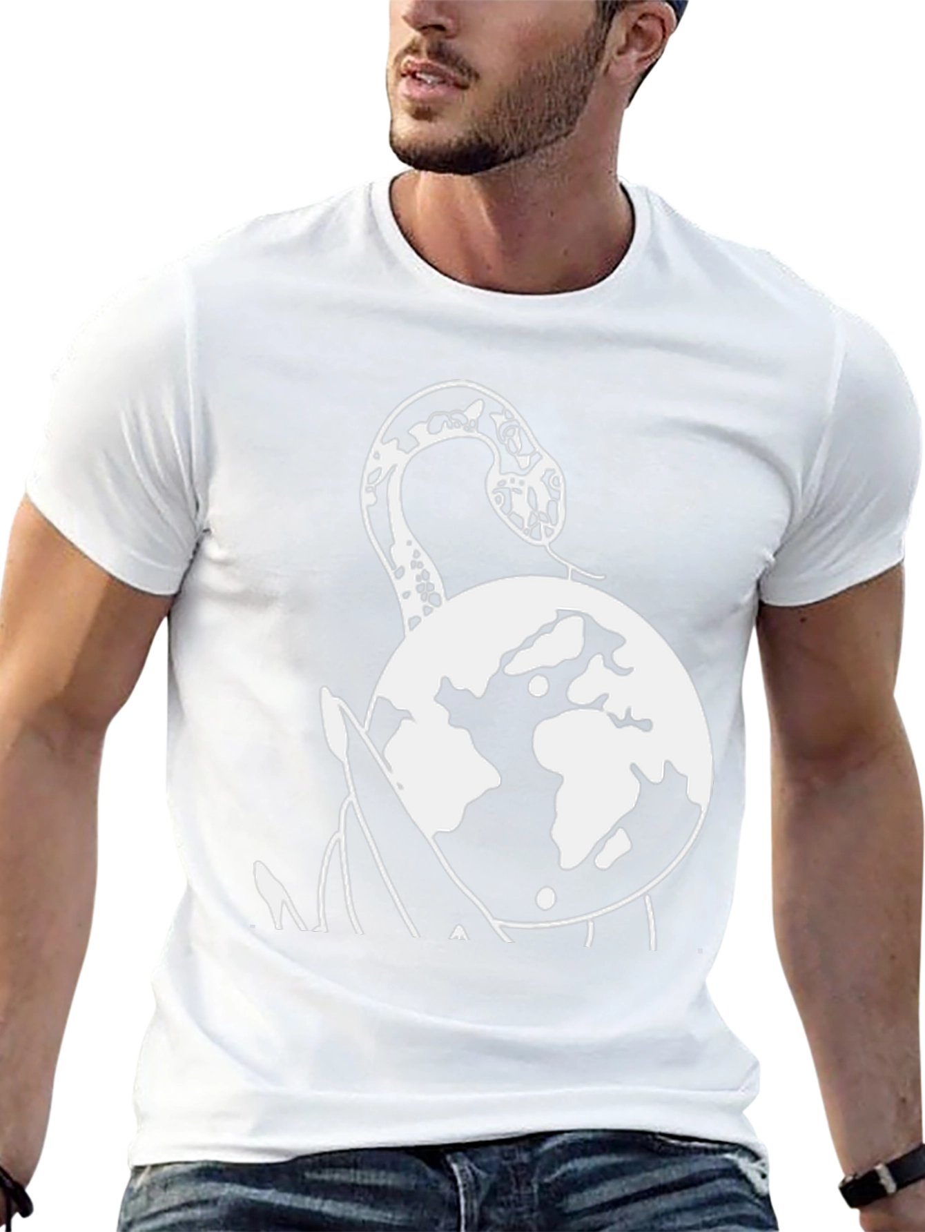 Snake & Globe Graphic Tee - Black
