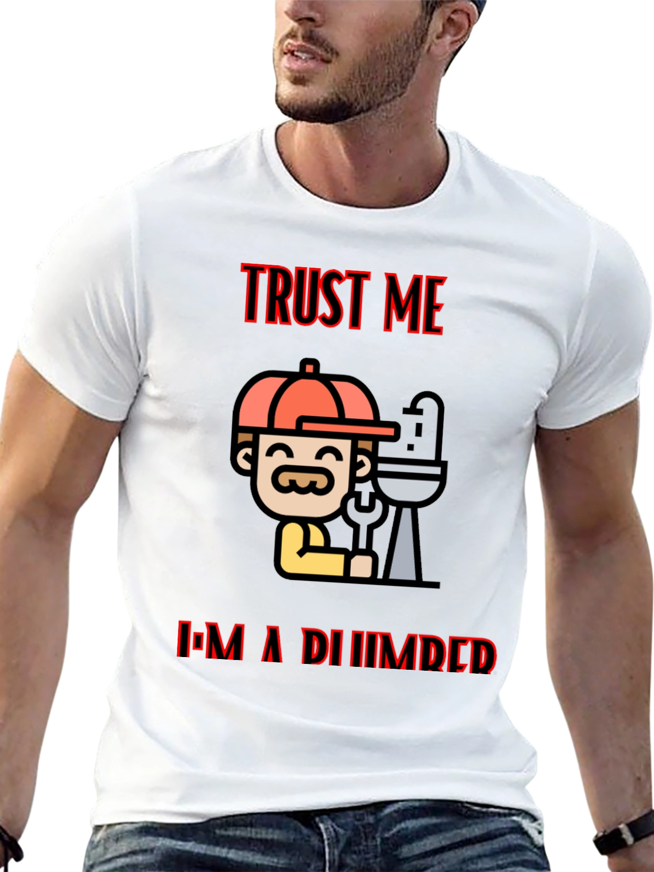 Trust Me Im A Plumber Black T-Shirt