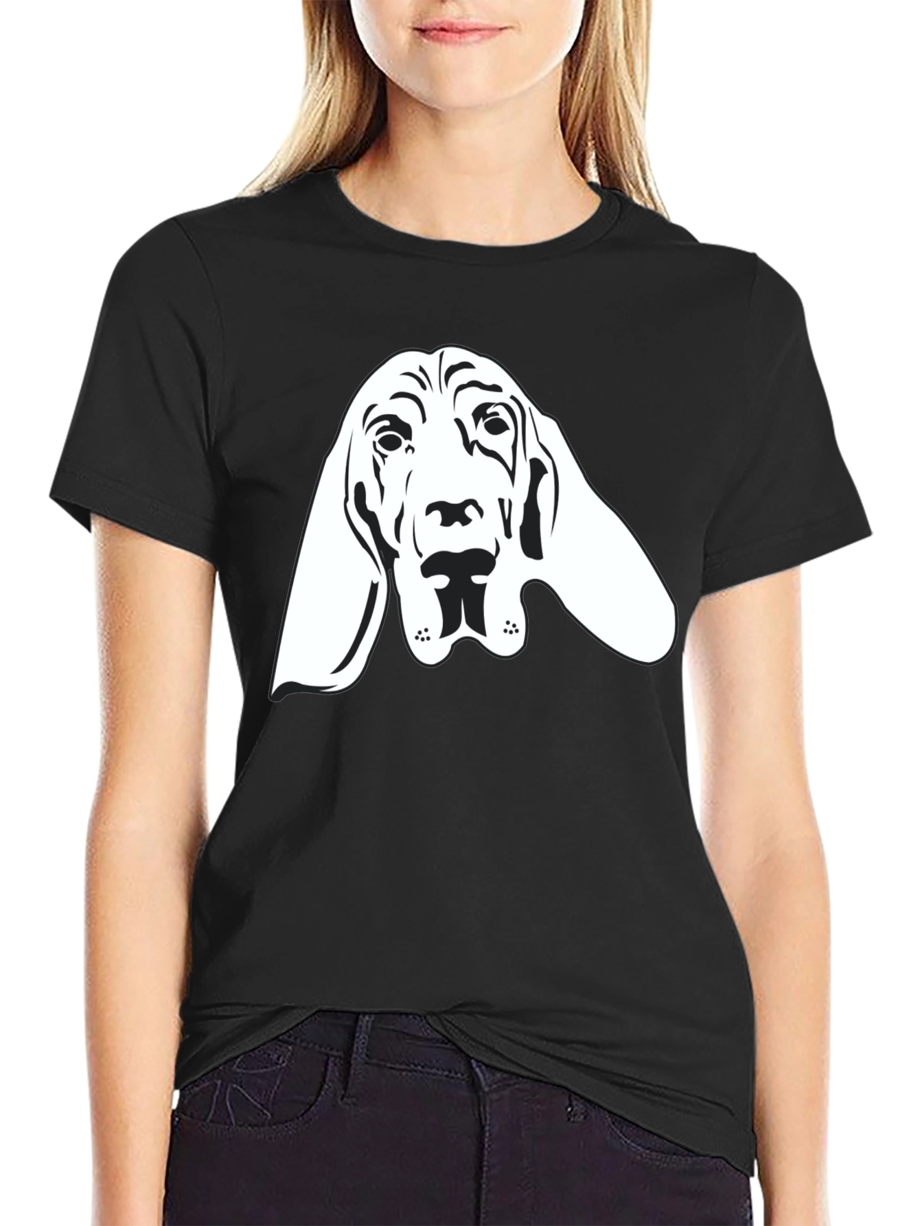 Bloodhound Dog Graphic Tee - Unisex Black T-Shirt