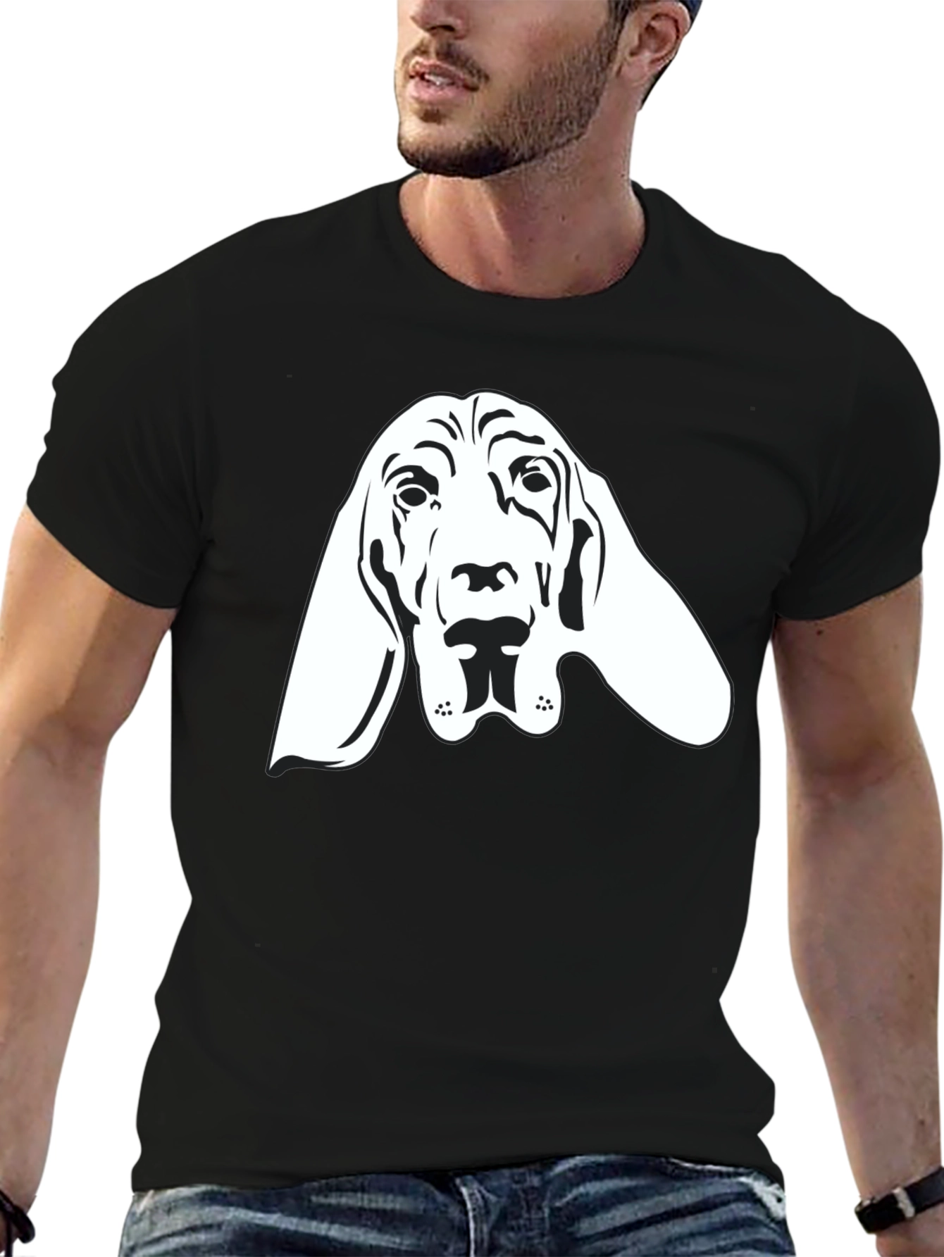 Bloodhound Dog Graphic Tee - Unisex Black T-Shirt