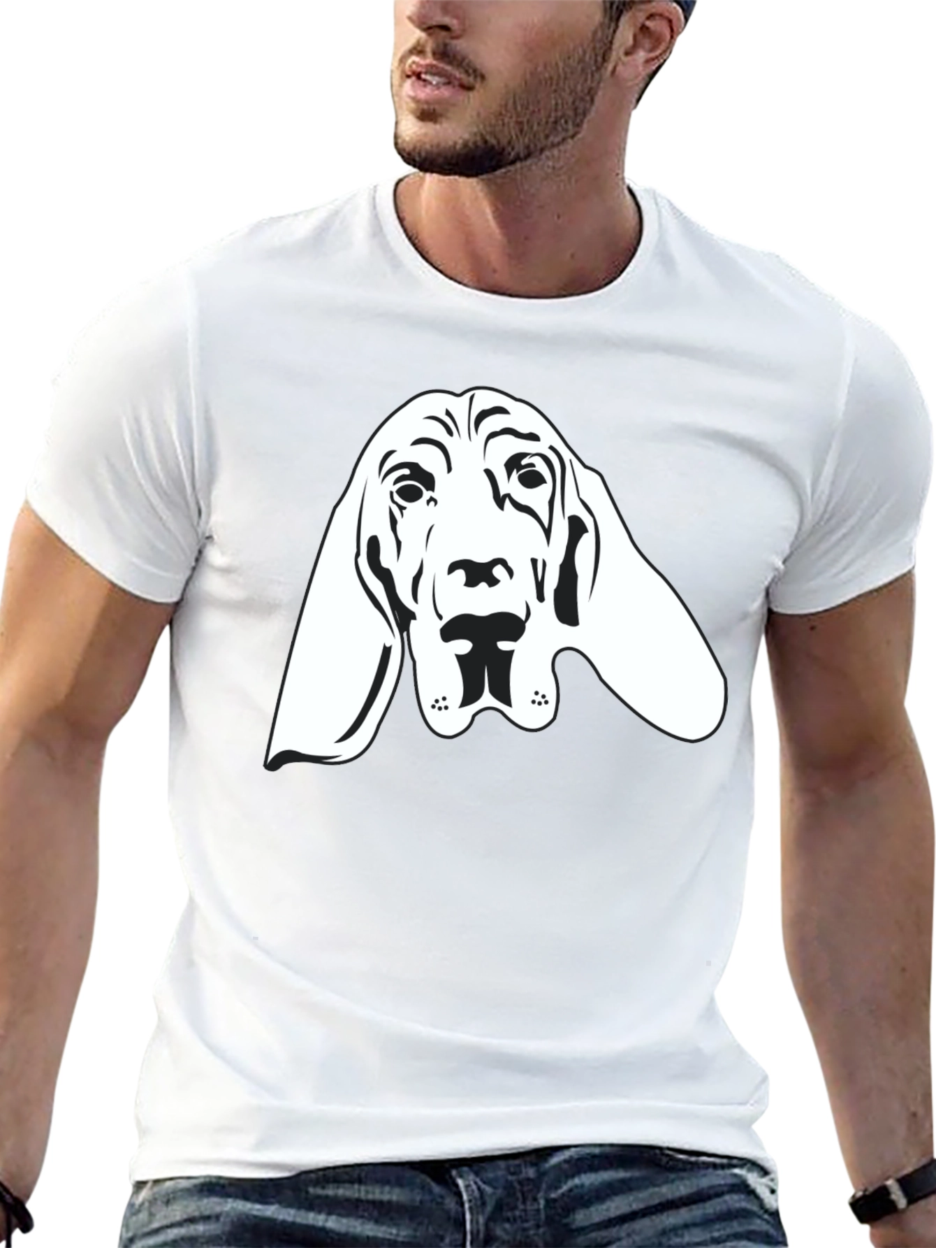 Bloodhound Dog Graphic Tee - Unisex Black T-Shirt
