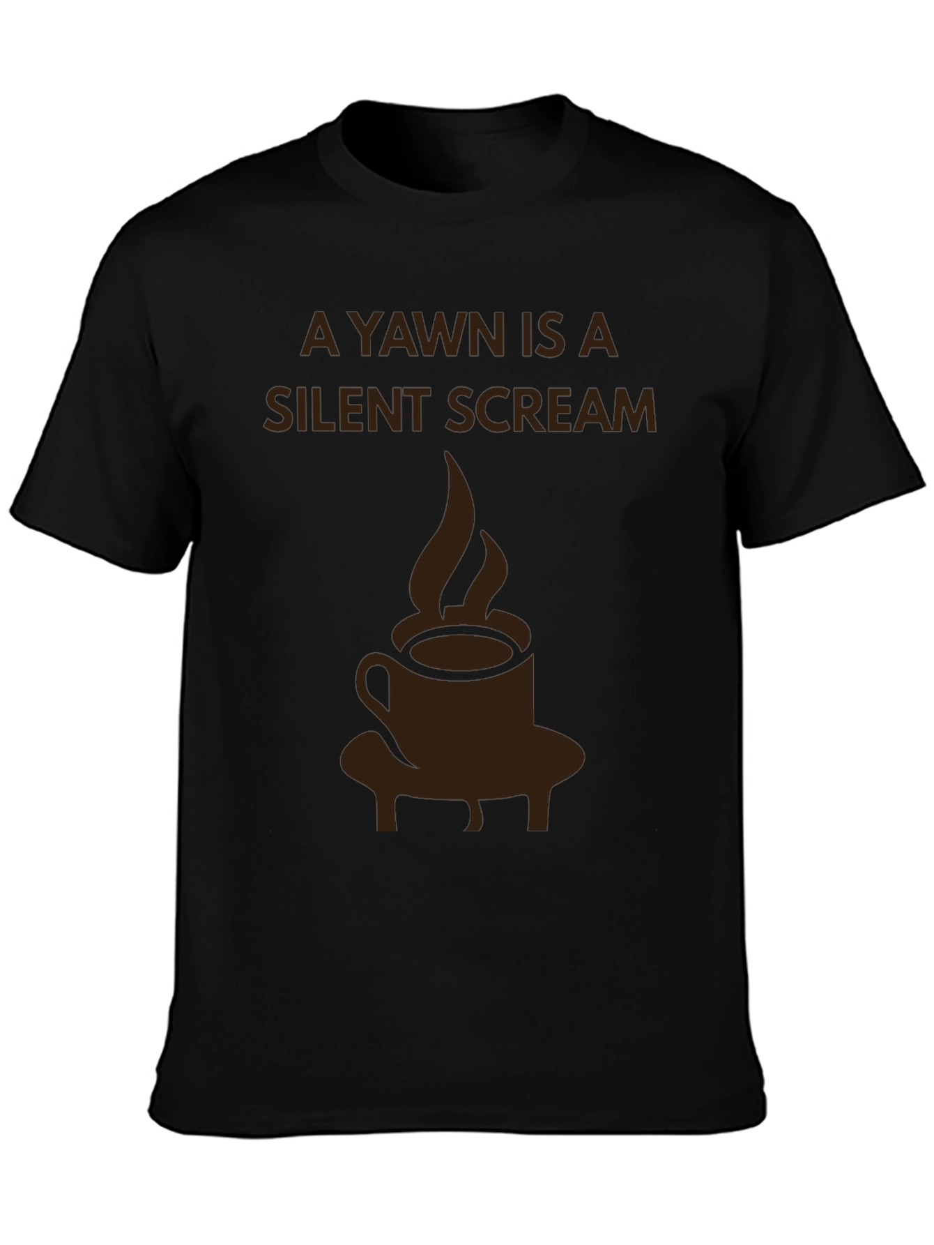 Silent Scream Coffee T-Shirt - Novelty Graphic Tee