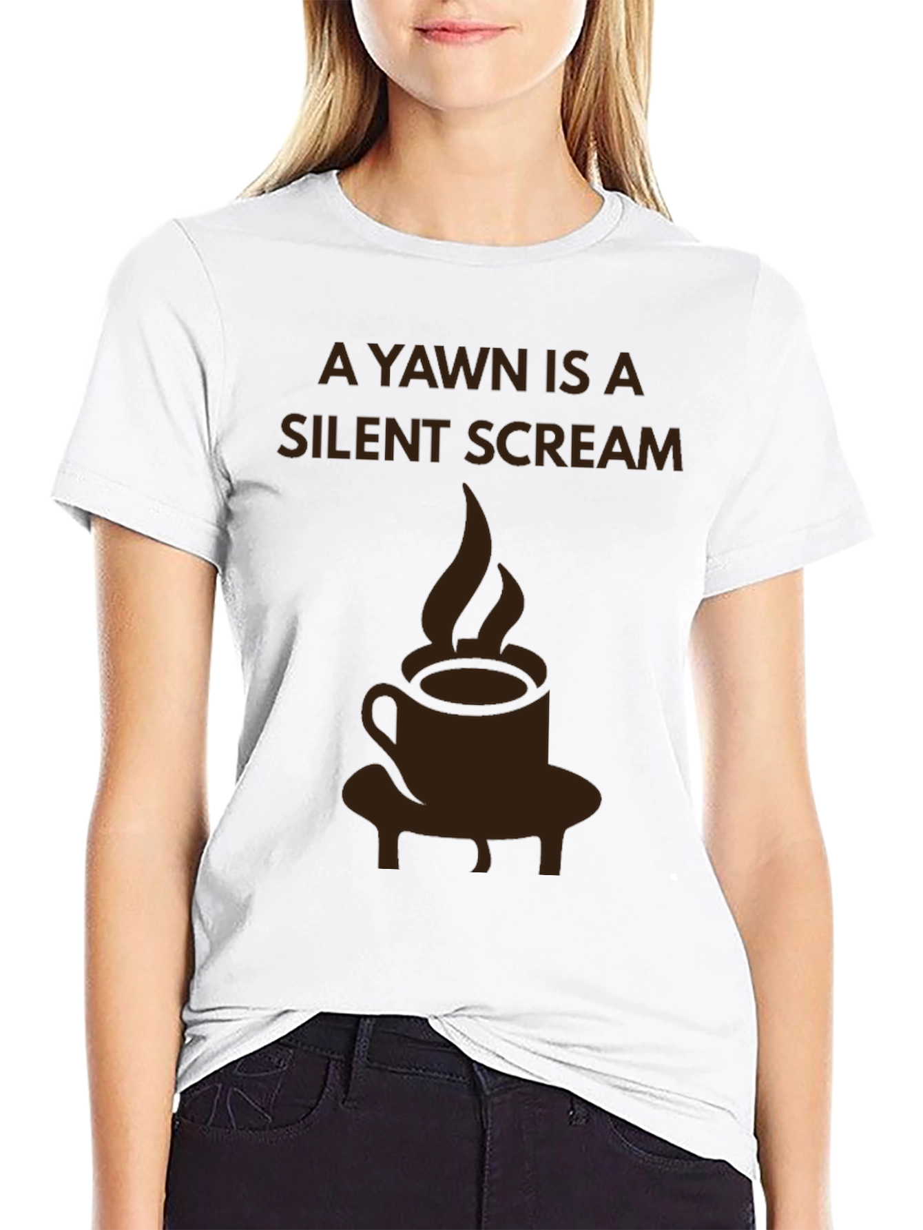 Silent Scream Coffee T-Shirt - Novelty Graphic Tee