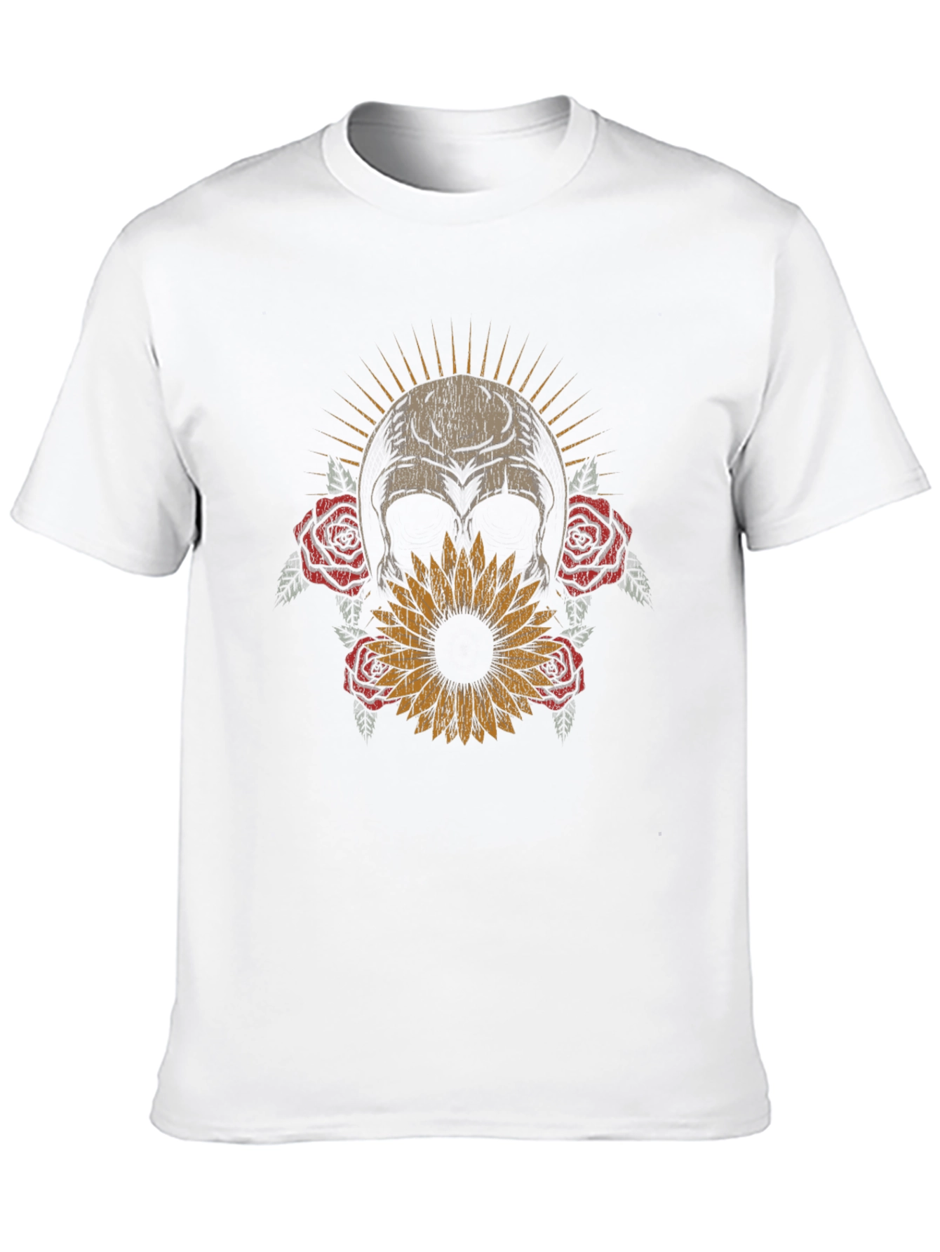 Skull & Flowers Graphic T-Shirt - Dark Aesthetic