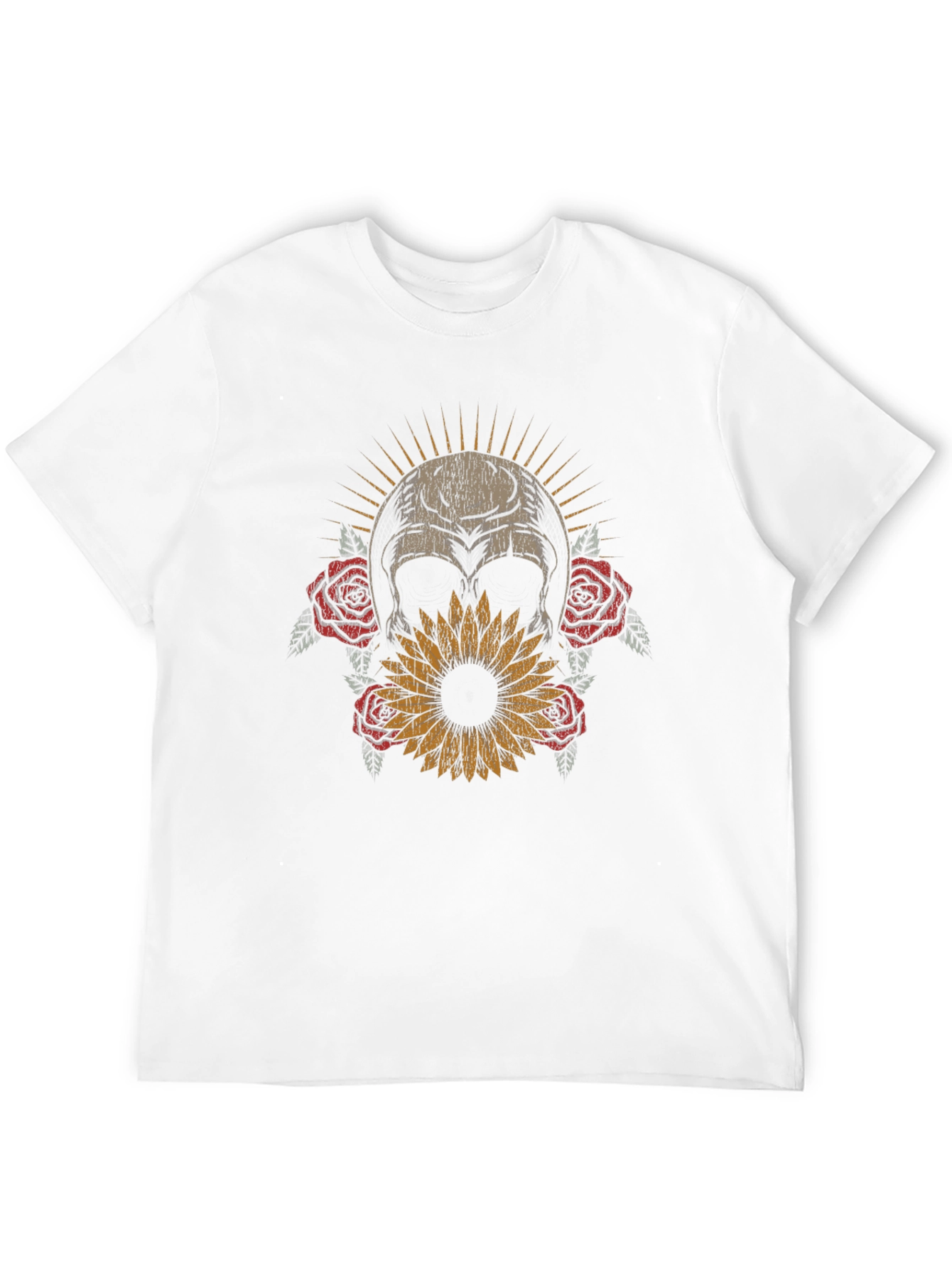 Skull & Flowers Graphic T-Shirt - Dark Aesthetic