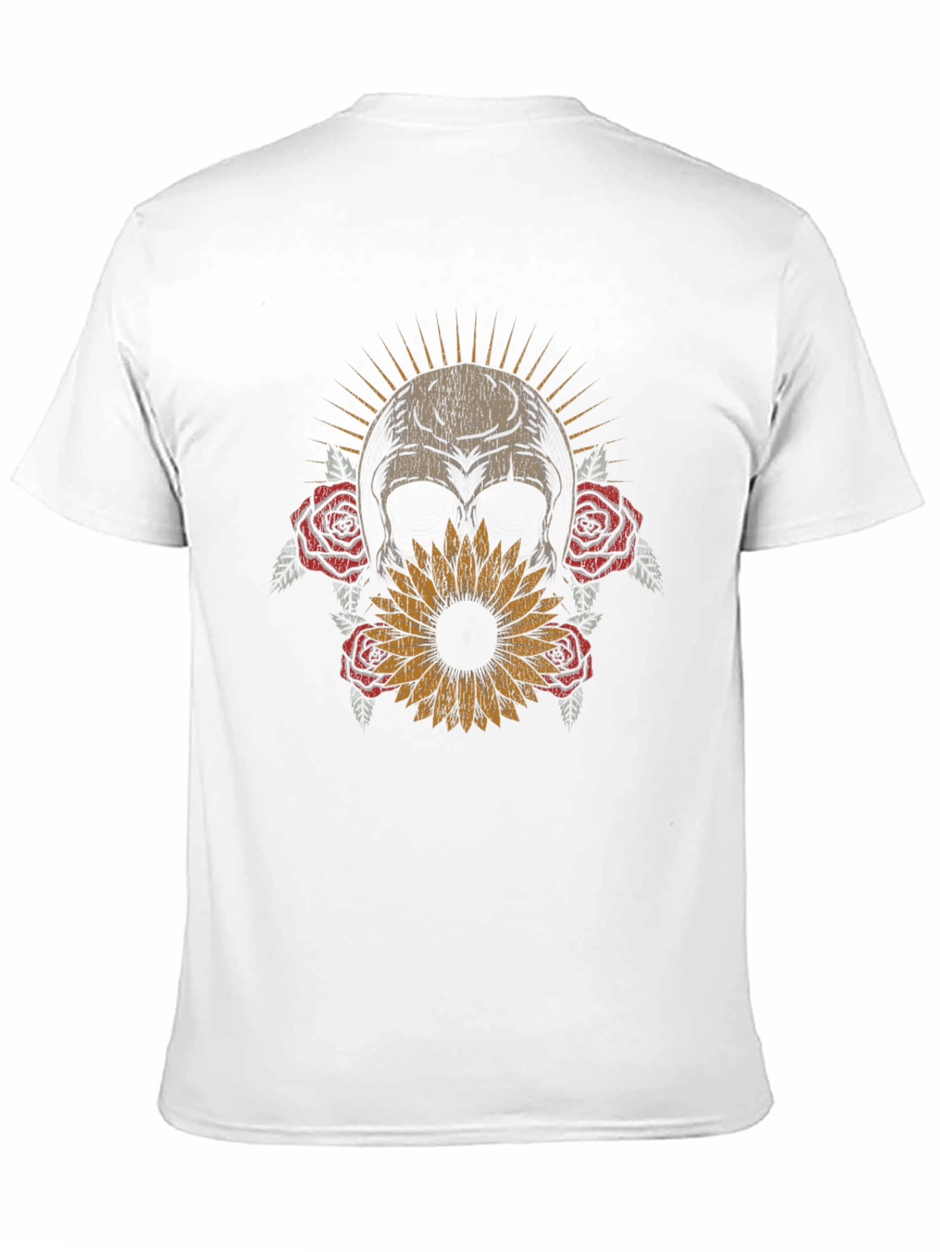 Skull & Flowers Graphic T-Shirt - Dark Aesthetic