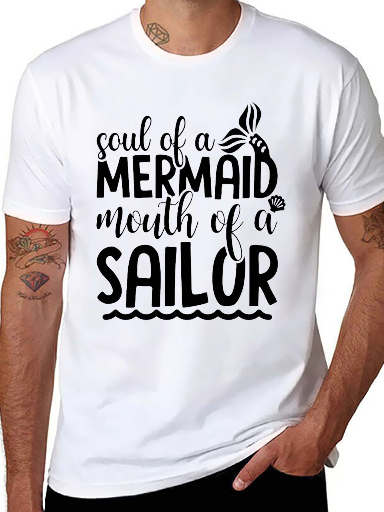 Soul of a Mermaid Sailor Mouth Black Tee