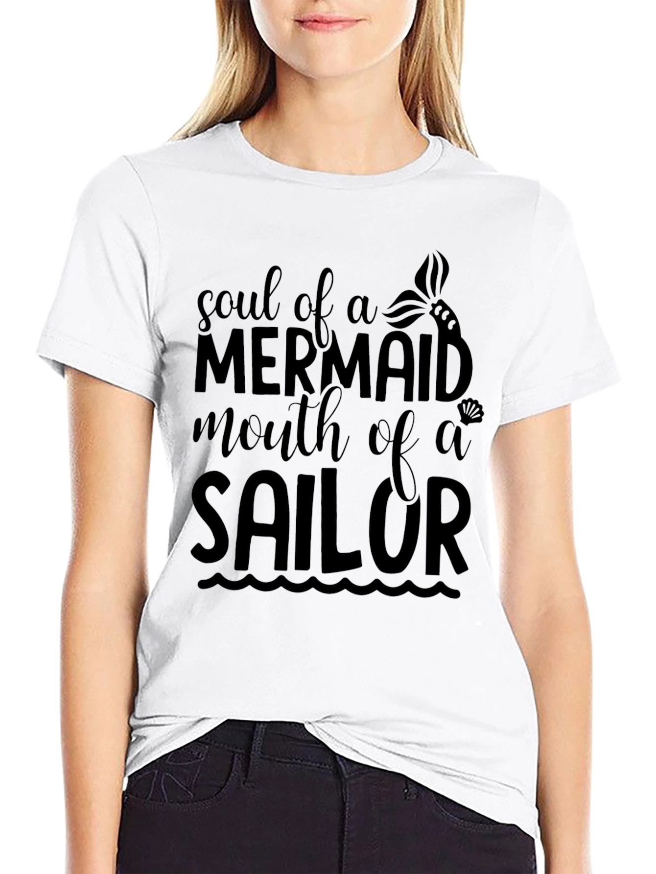 Soul of a Mermaid Sailor Mouth Black Tee
