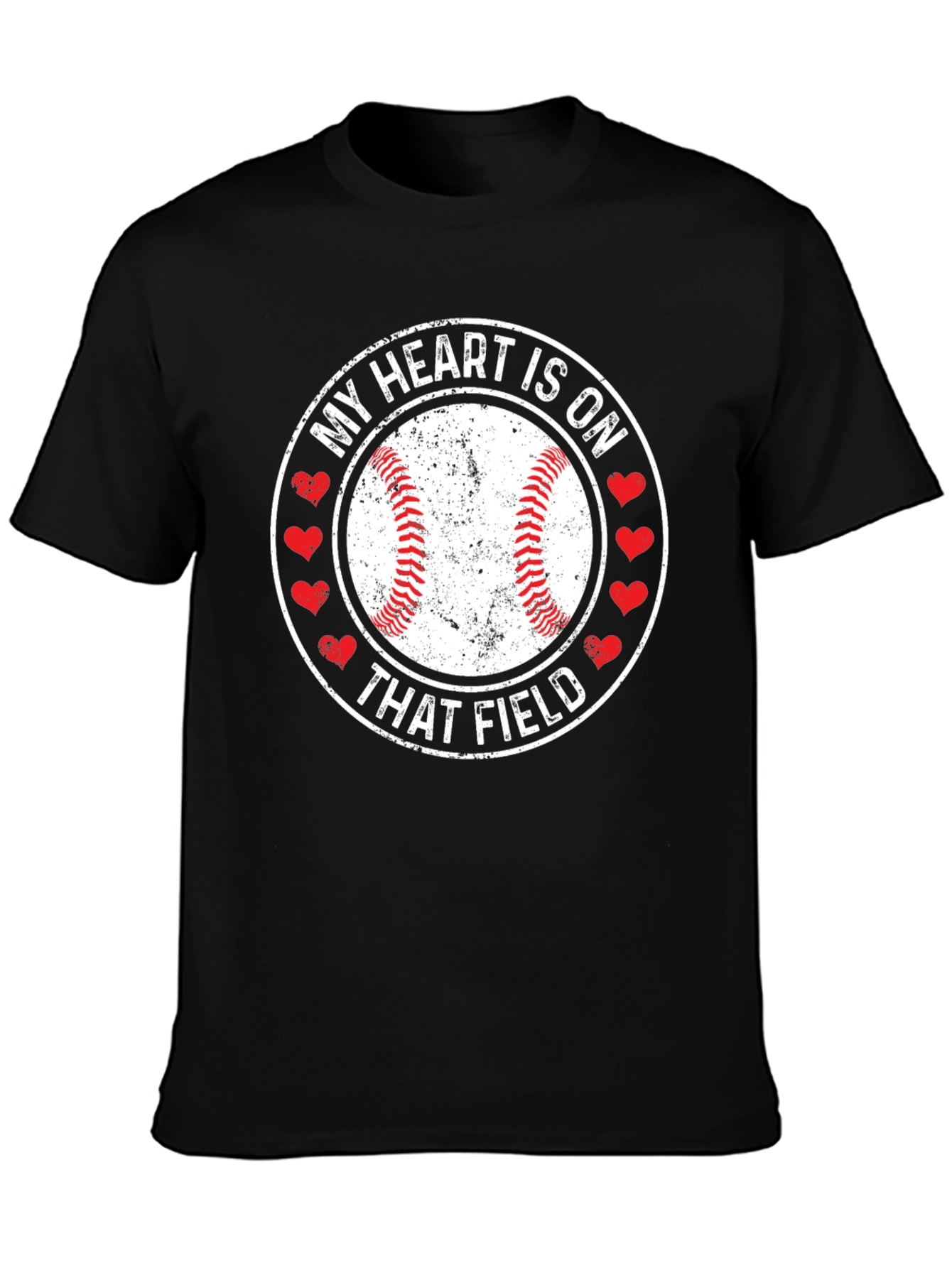 Baseball Heart on Field Graphic T-Shirt