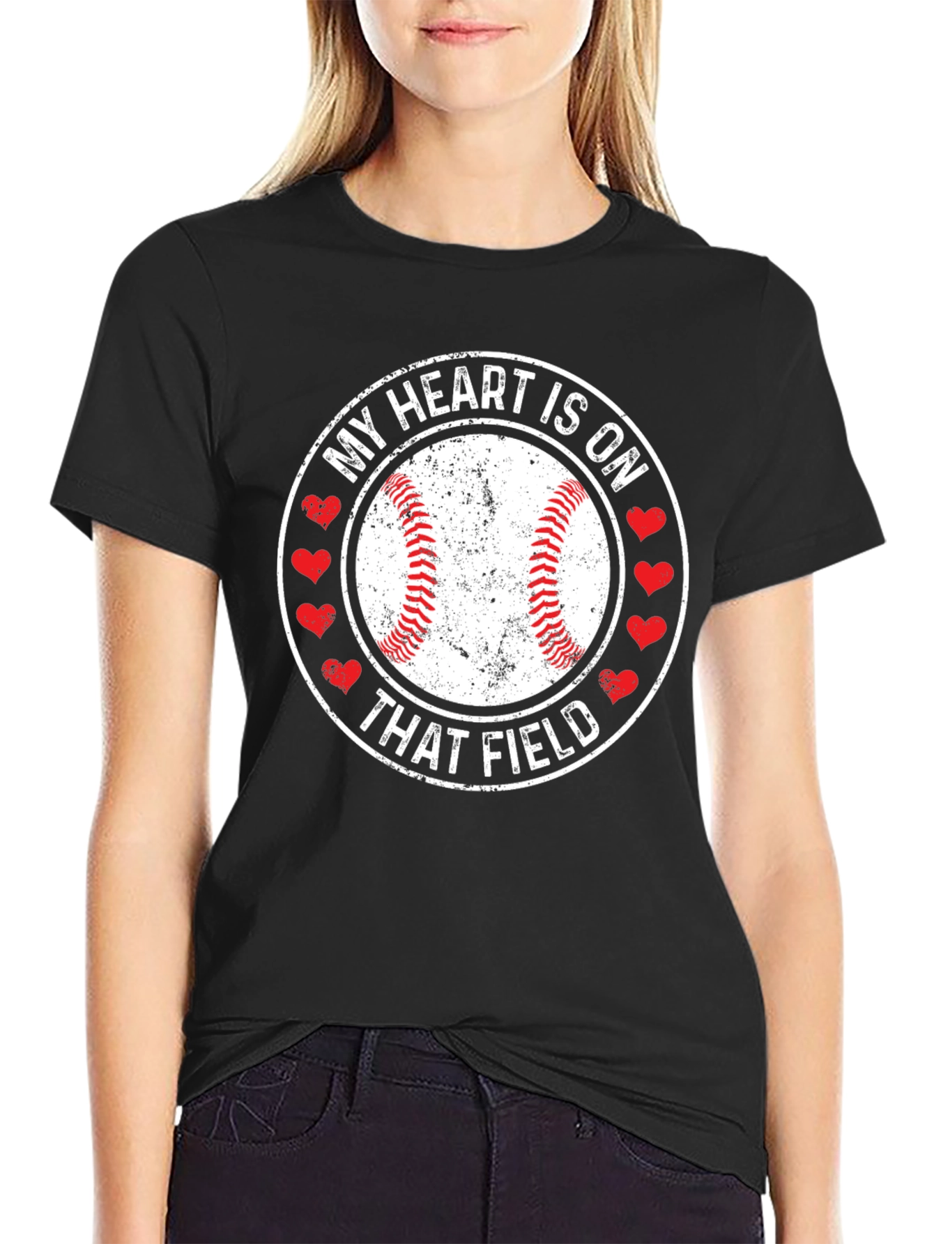 Baseball Heart on Field Graphic T-Shirt
