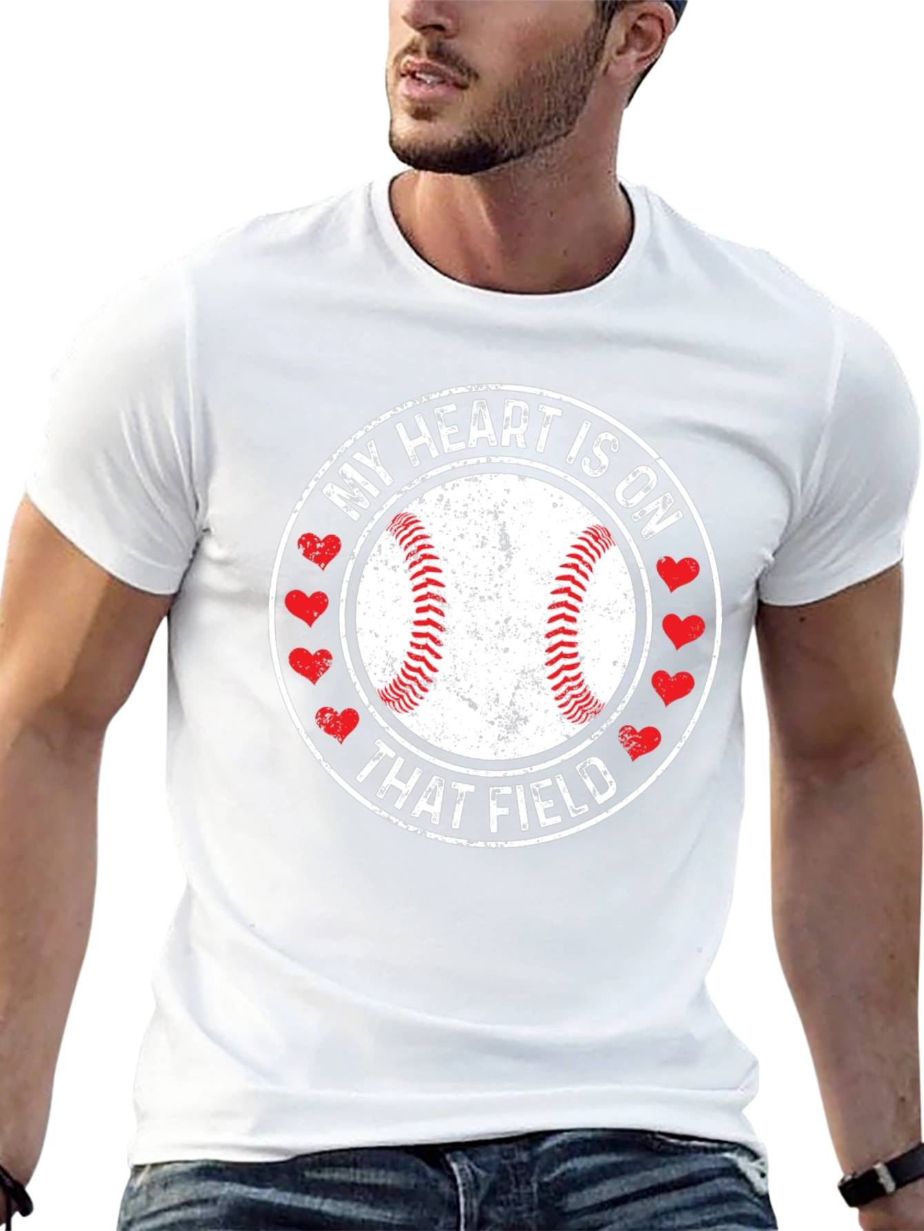 Baseball Heart on Field Graphic T-Shirt
