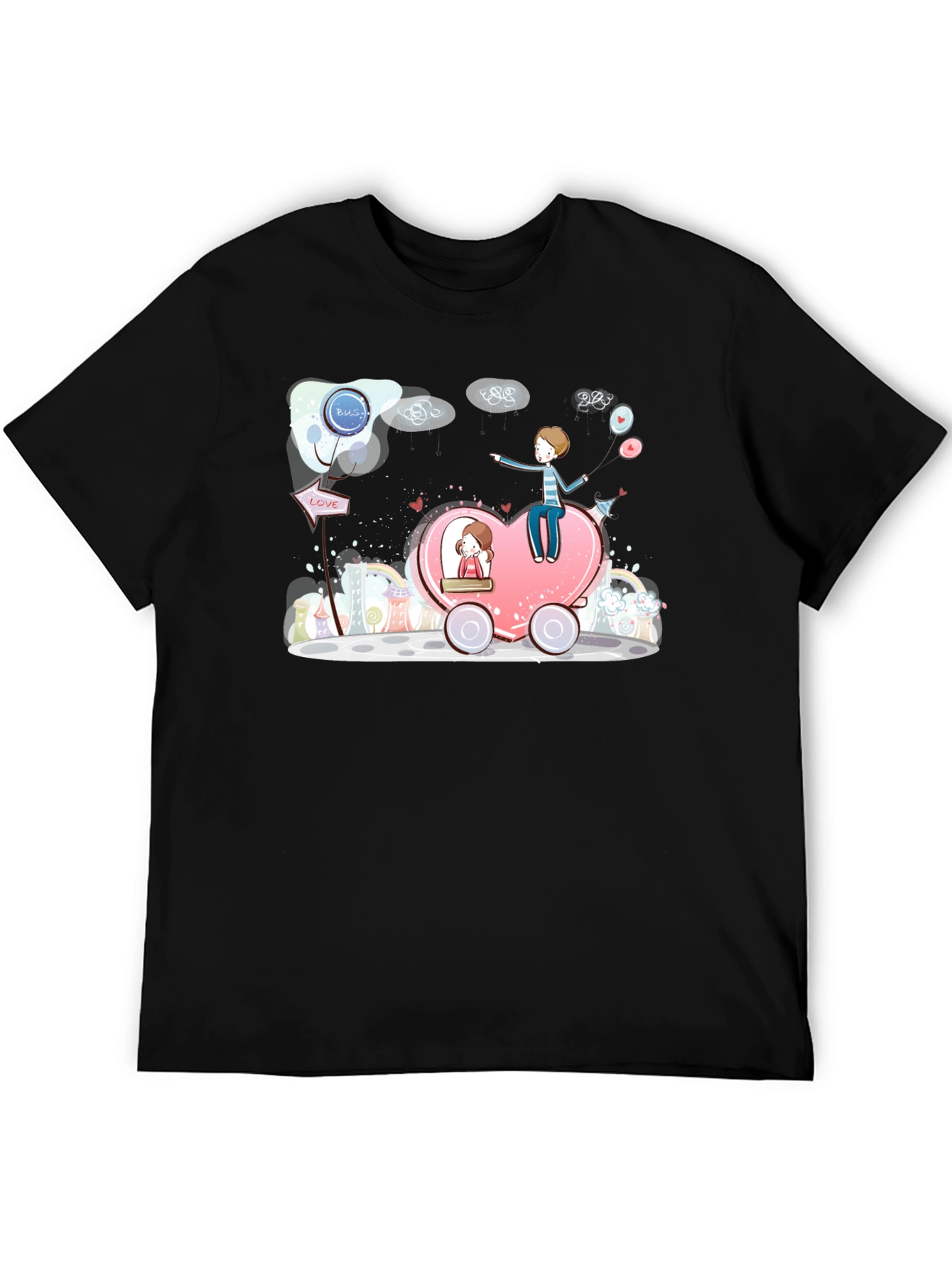 Heart Bus Love Graphic T-Shirt