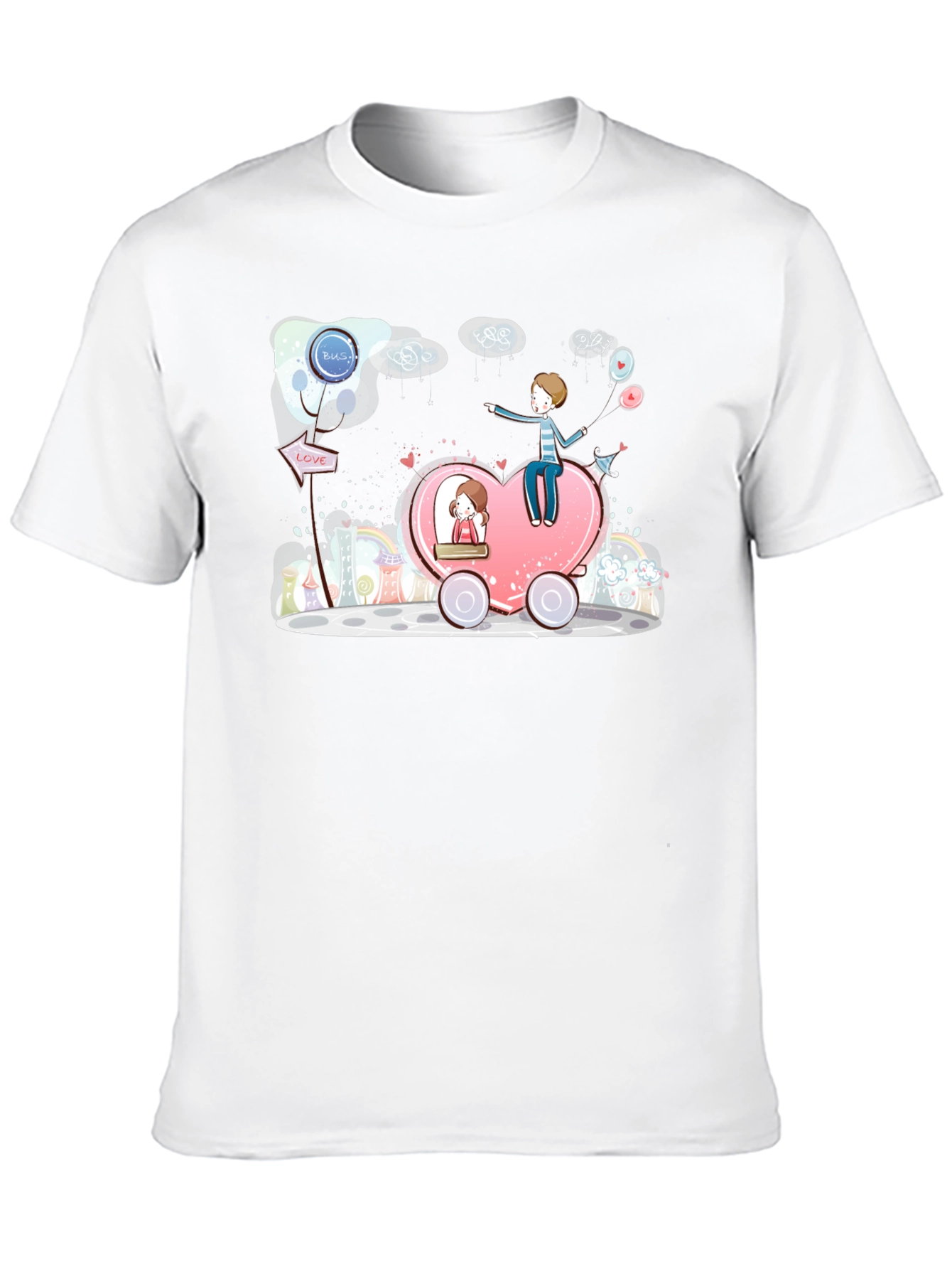 Heart Bus Love Graphic T-Shirt