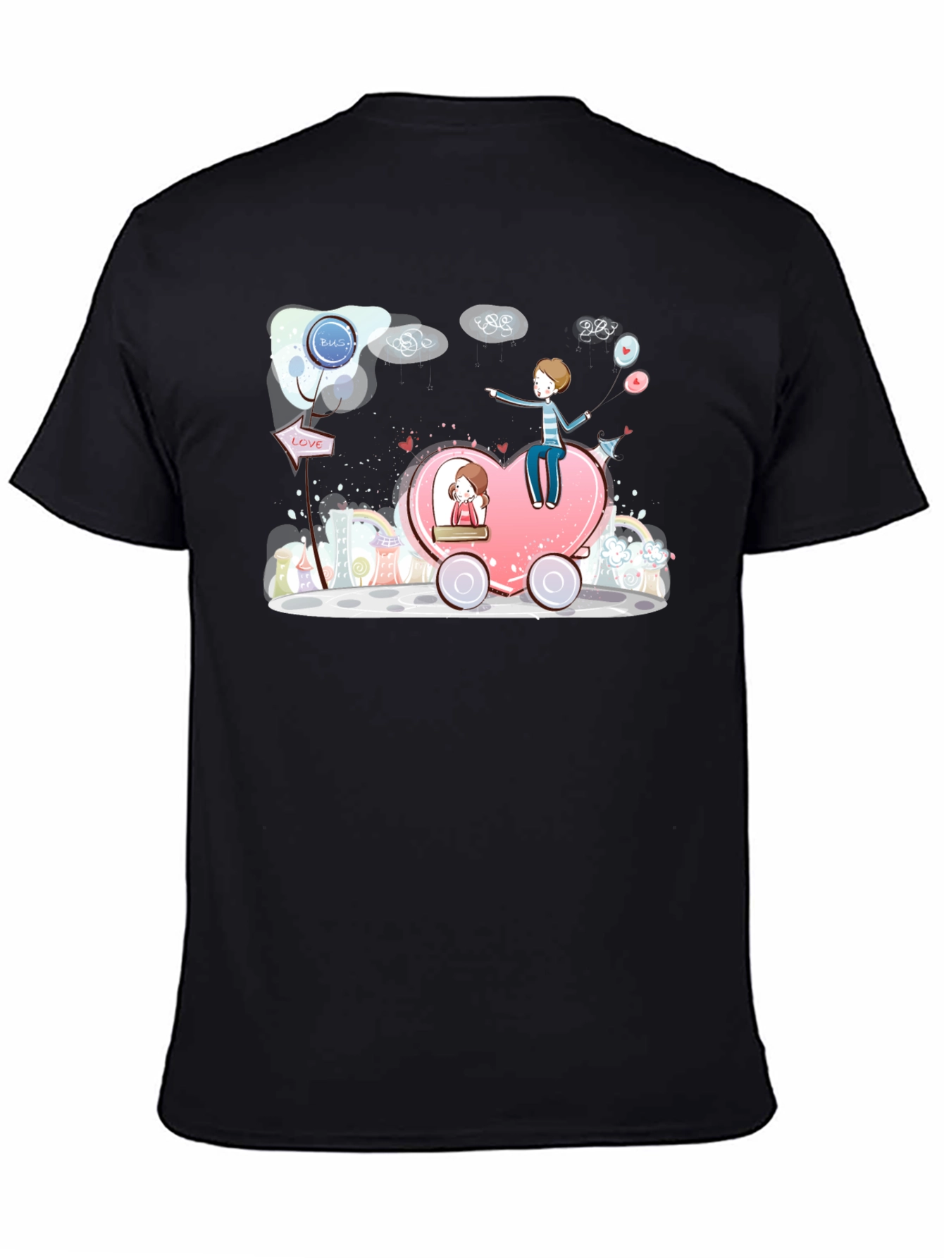 Heart Bus Love Graphic T-Shirt