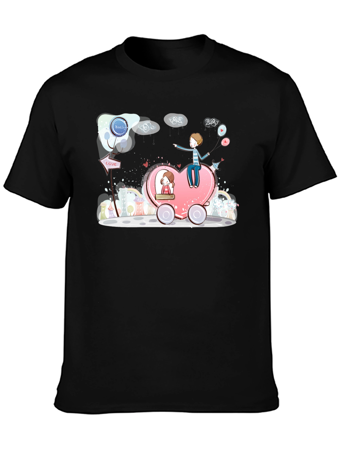 Heart Bus Love Graphic T-Shirt