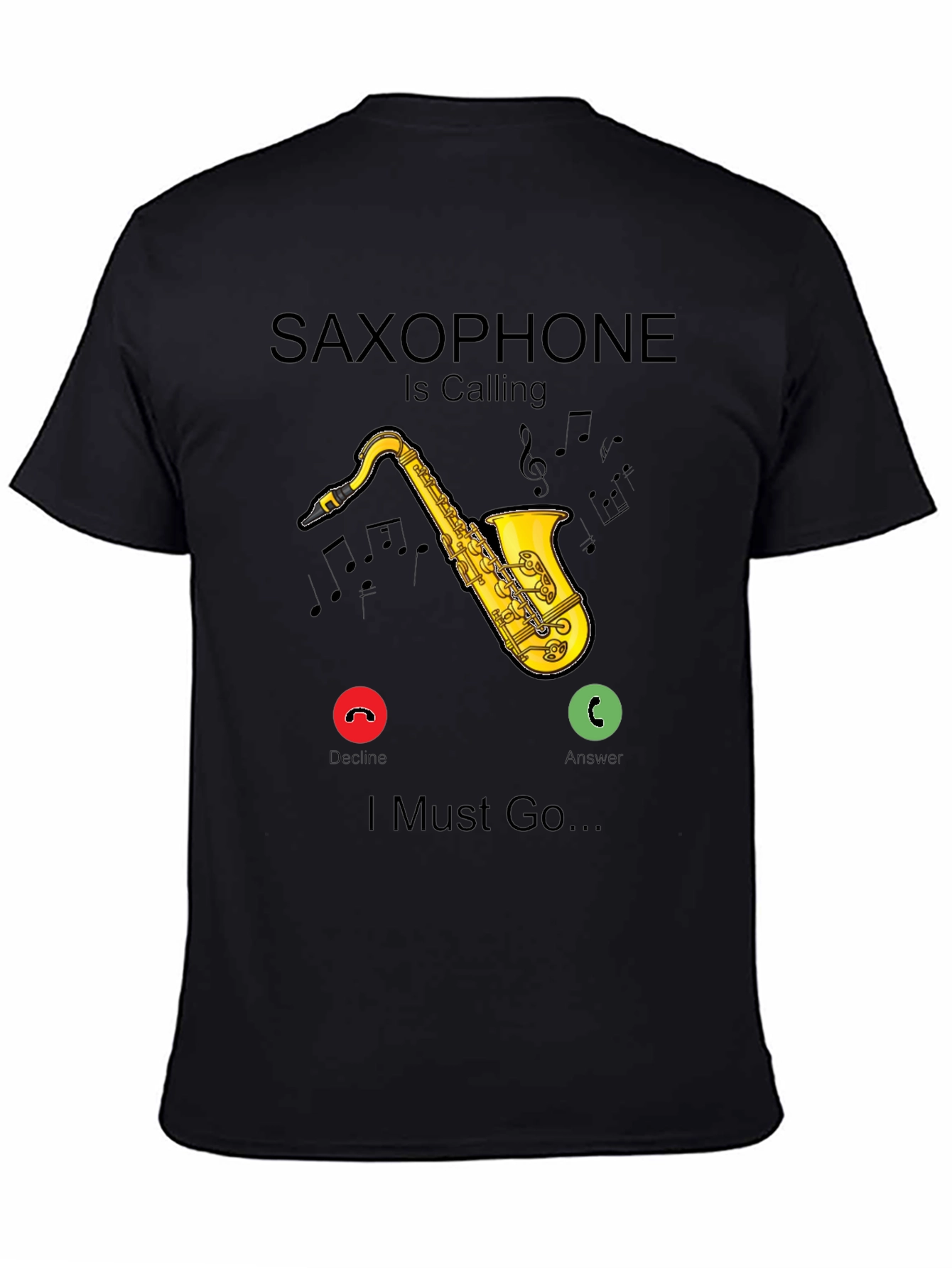 Saxophone Calling Black T-Shirt