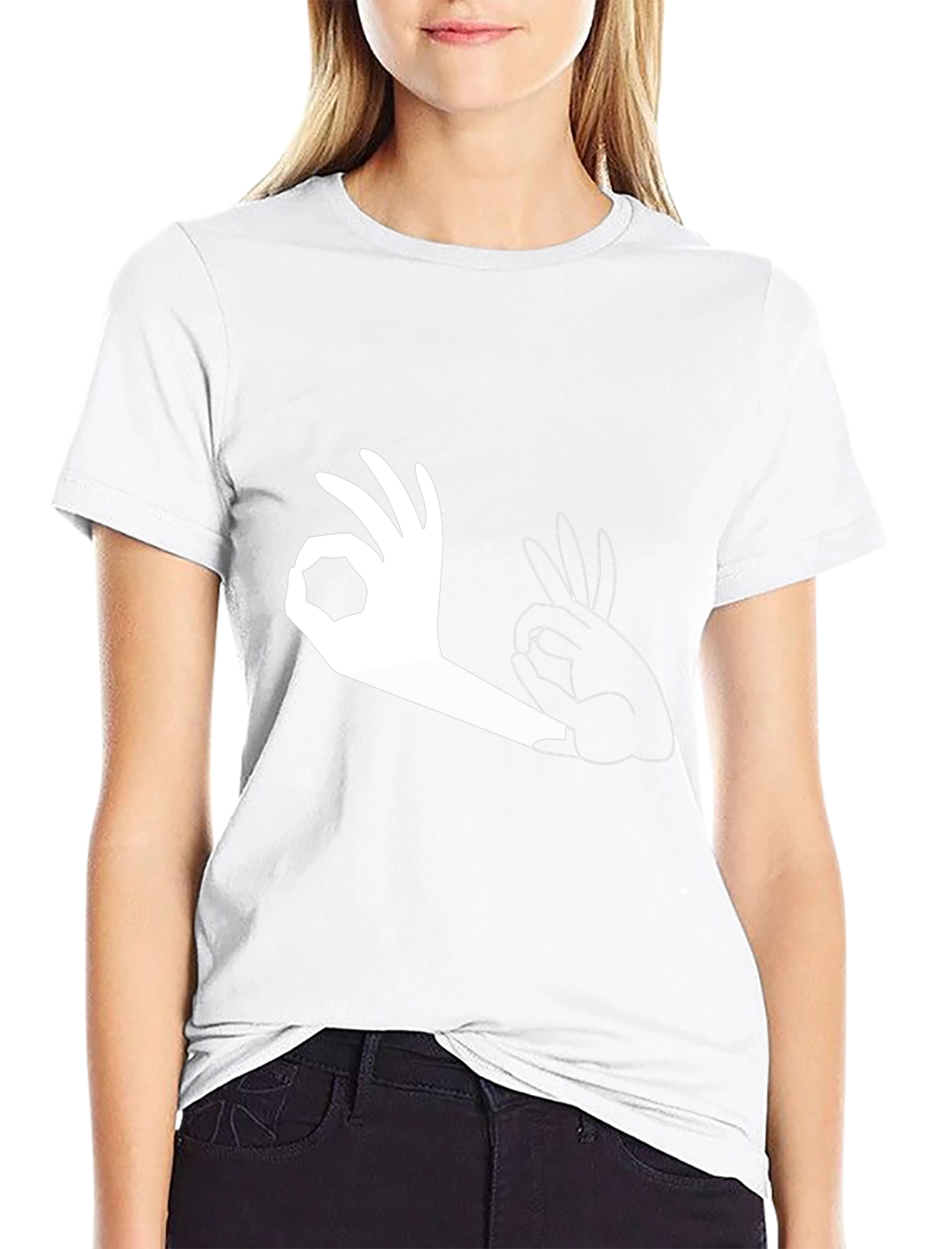 Okay Hand Gesture Graphic Print T-Shirt