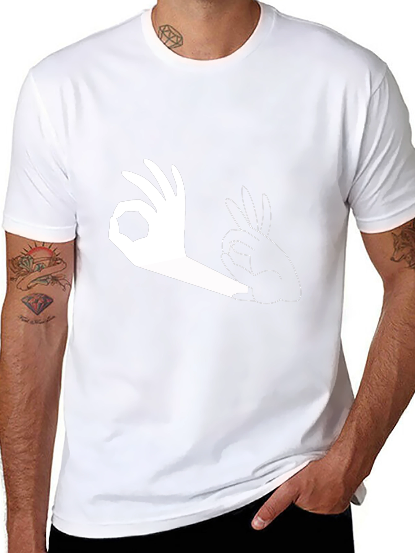 Okay Hand Gesture Graphic Print T-Shirt