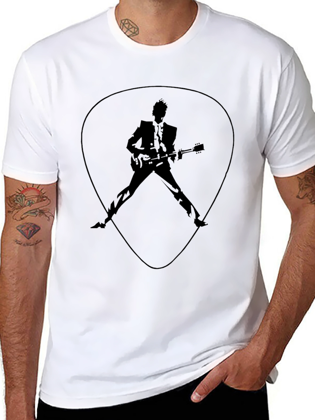 Guitar Man Graphic Tee - Rock and Roll Style
