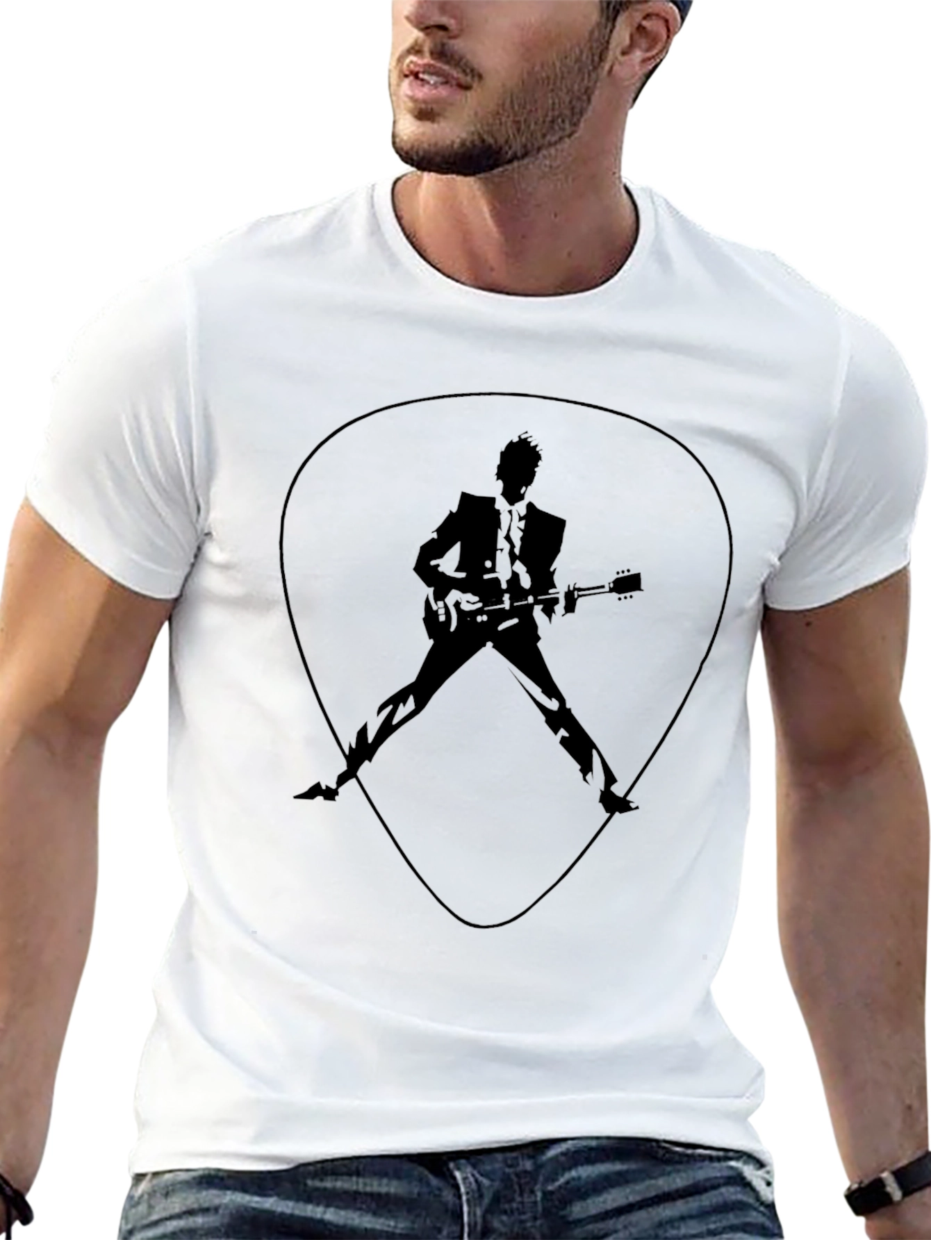 Guitar Man Graphic Tee - Rock and Roll Style