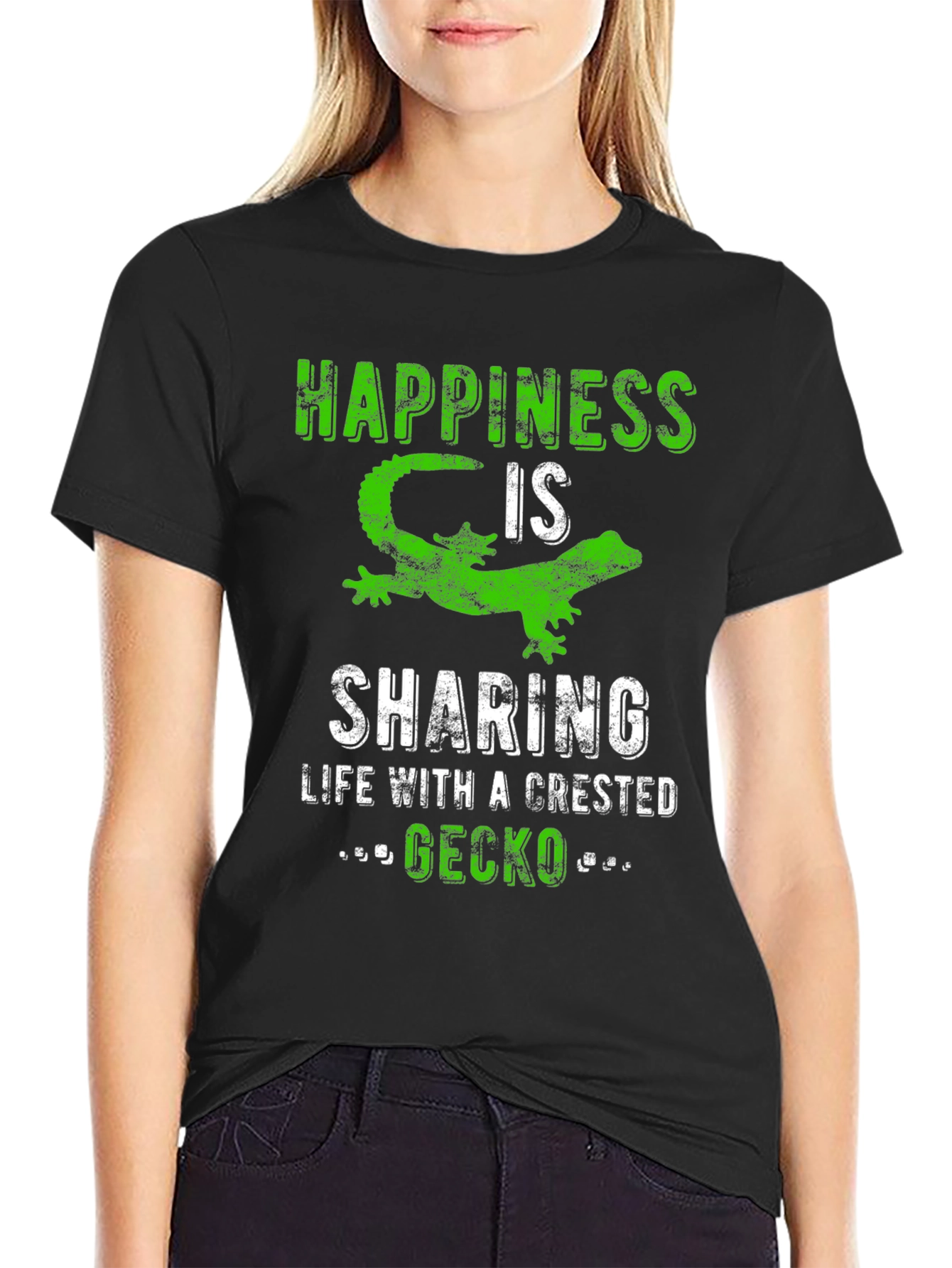 Happiness Crested Gecko Graphic Tee - Unisex