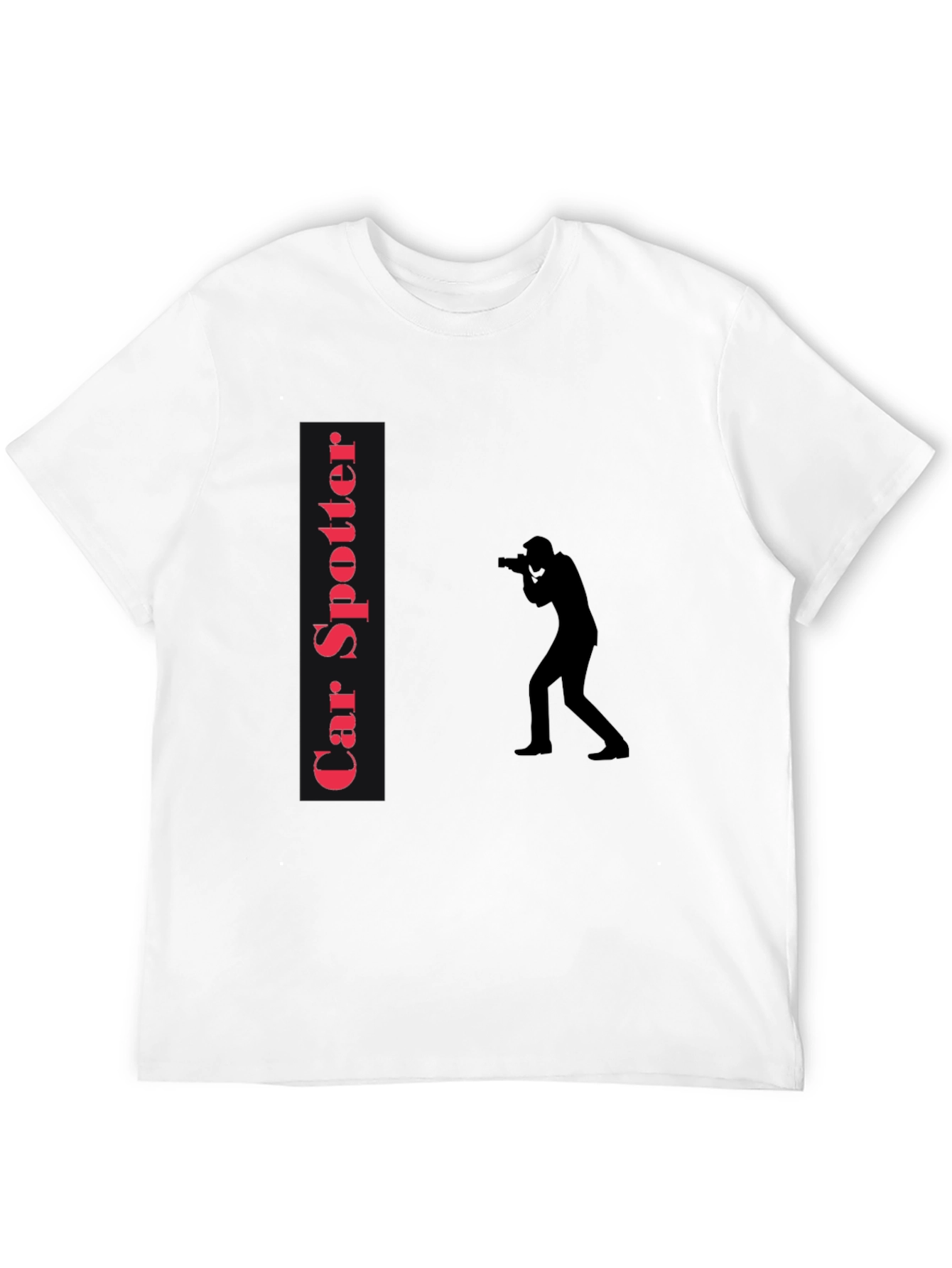 Car Spotter T-Shirt - Black Tee with Photographer Design