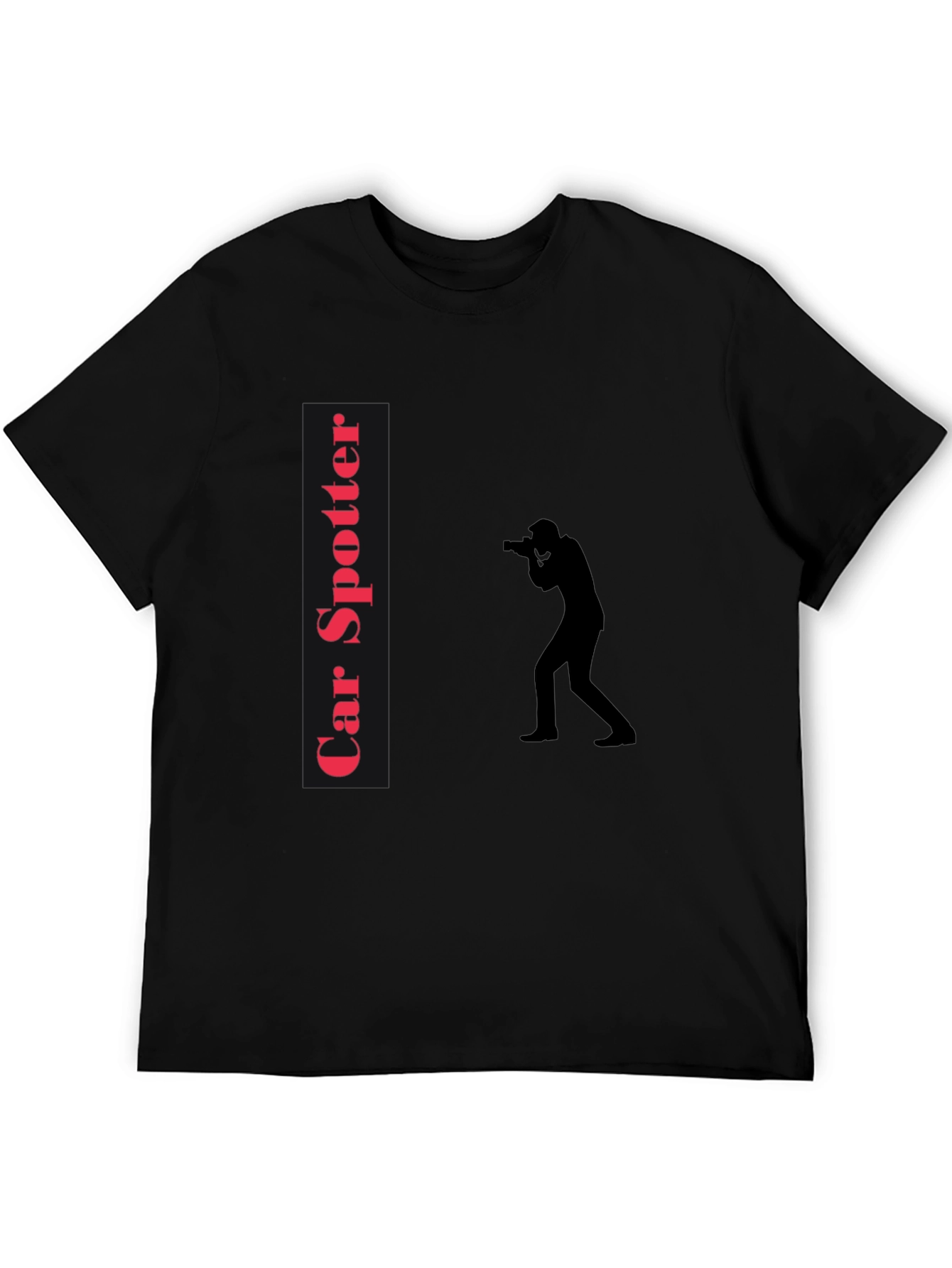 Car Spotter T-Shirt - Black Tee with Photographer Design