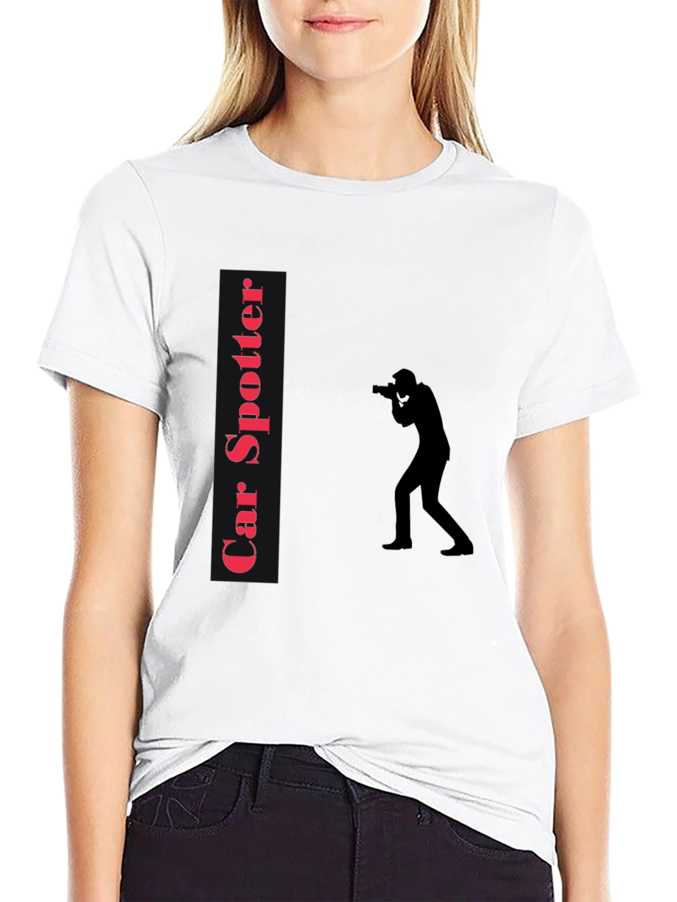 Car Spotter T-Shirt - Black Tee with Photographer Design